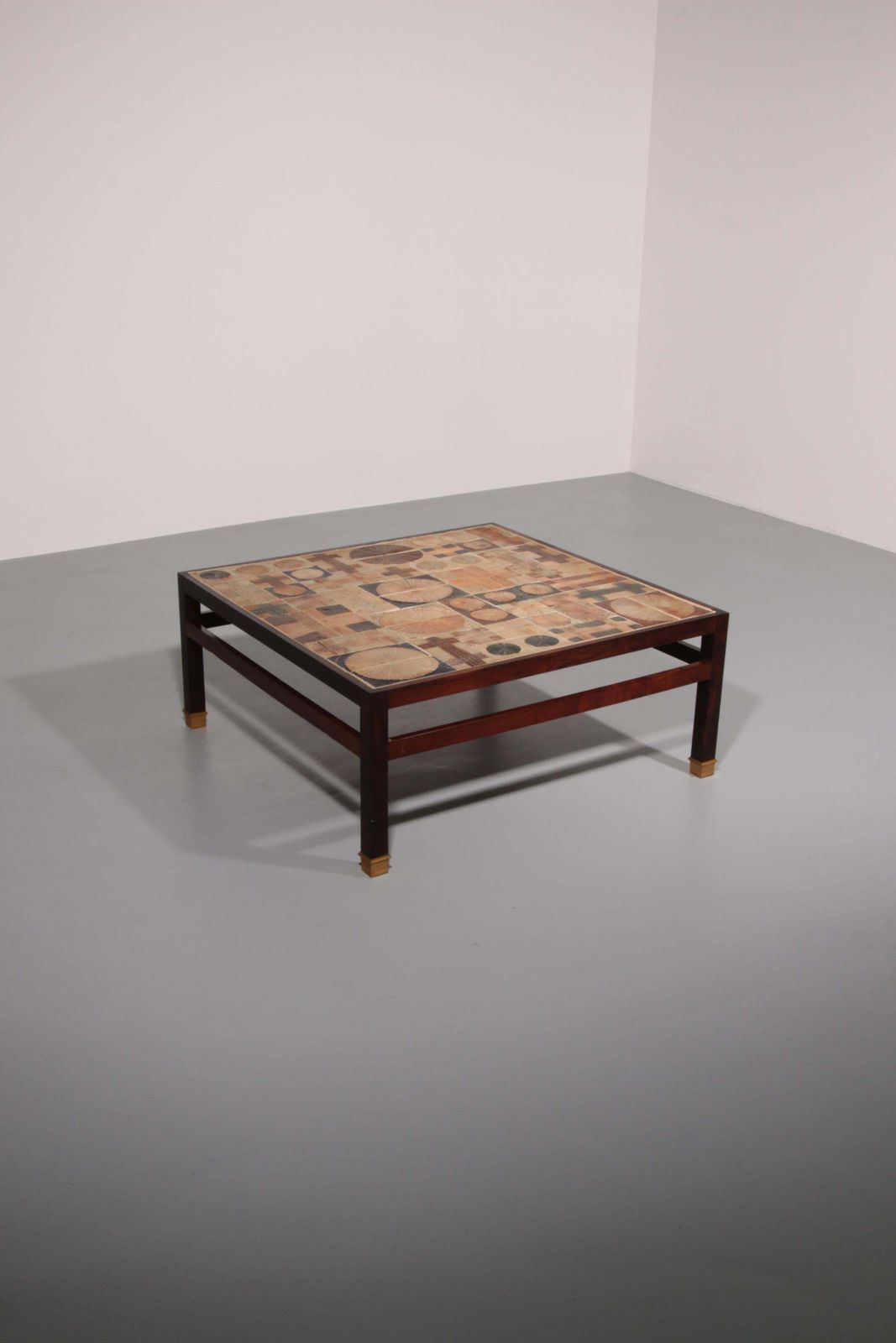 Tue Poulsen Square Tile Top Coffee Table Of Wengé By Erik Wørts Danmark 1960s photo for sale