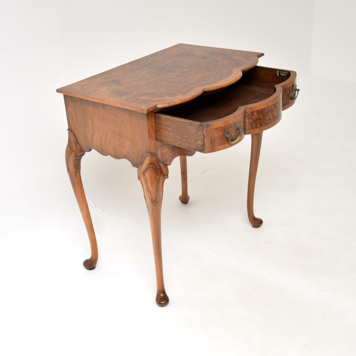 Antique Burr Walnut Console / Side Table photo vinterior