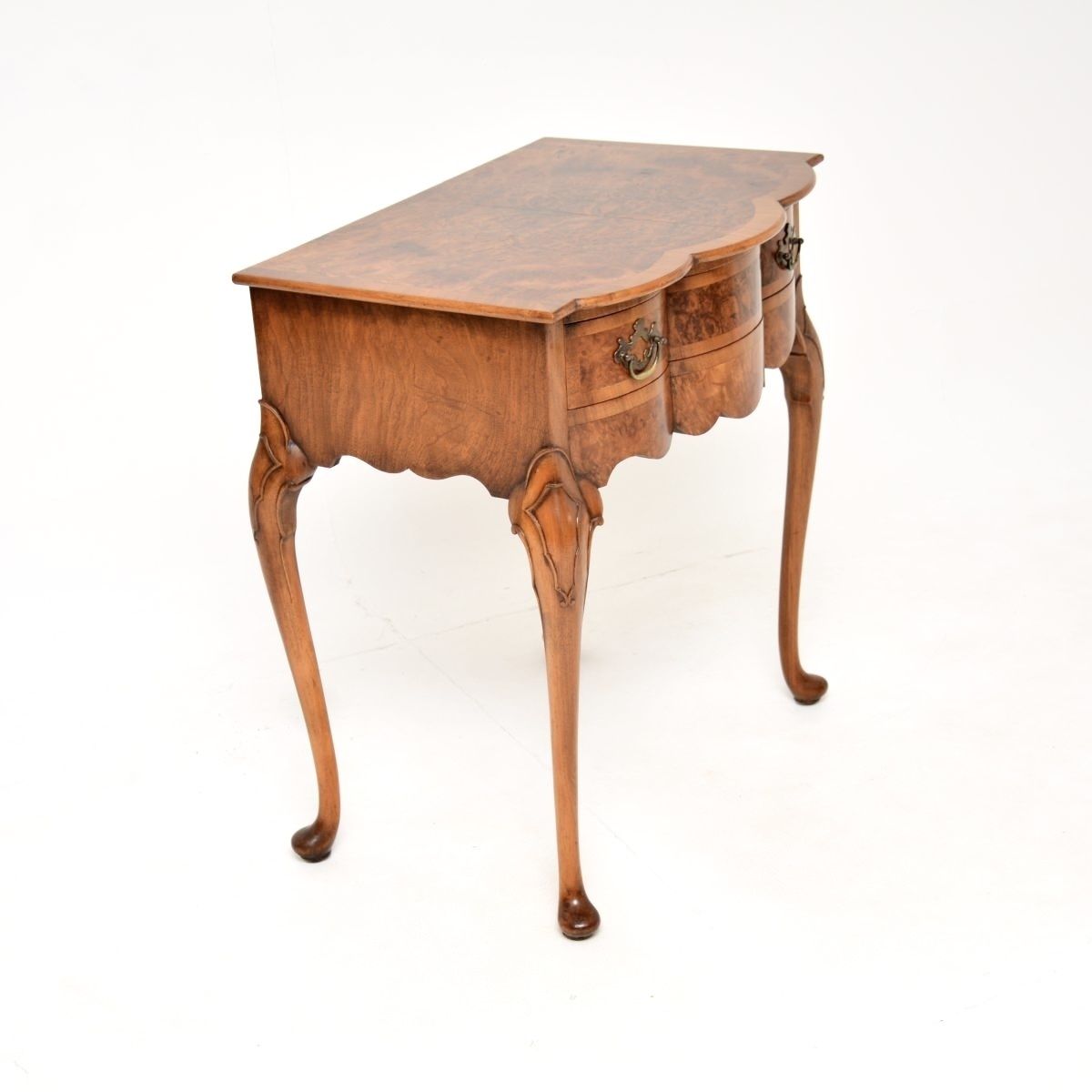 Antique Burr Walnut Console / Side Table photo vintage