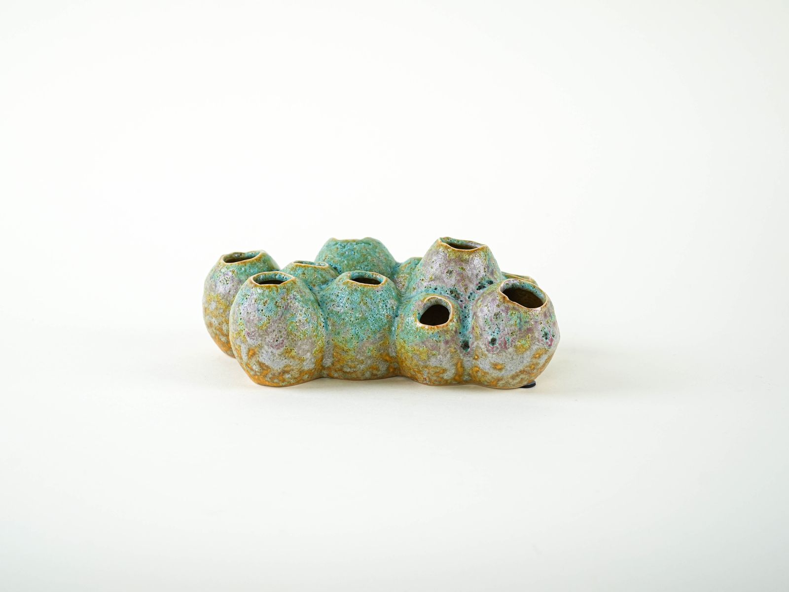 Ceramic Vase – Flower Frog, Danish Design, 1960s, Made In Denmark photo for sale