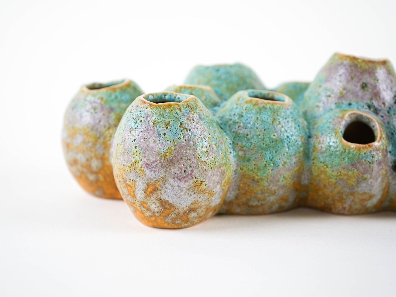 Ceramic Vase – Flower Frog, Danish Design, 1960s, Made In Denmark photo vinterior
