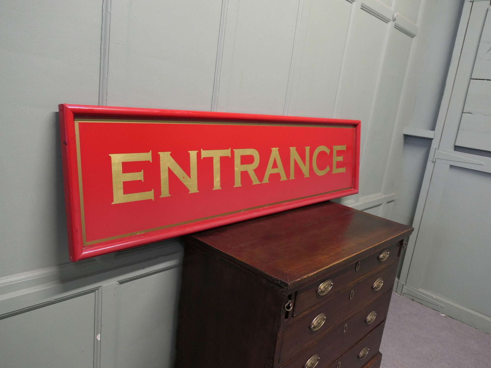 5.5 Ft Long Entrance Sign Prominent Welcome Board This Large Bright Hand Painted Sign Is photo 840.0