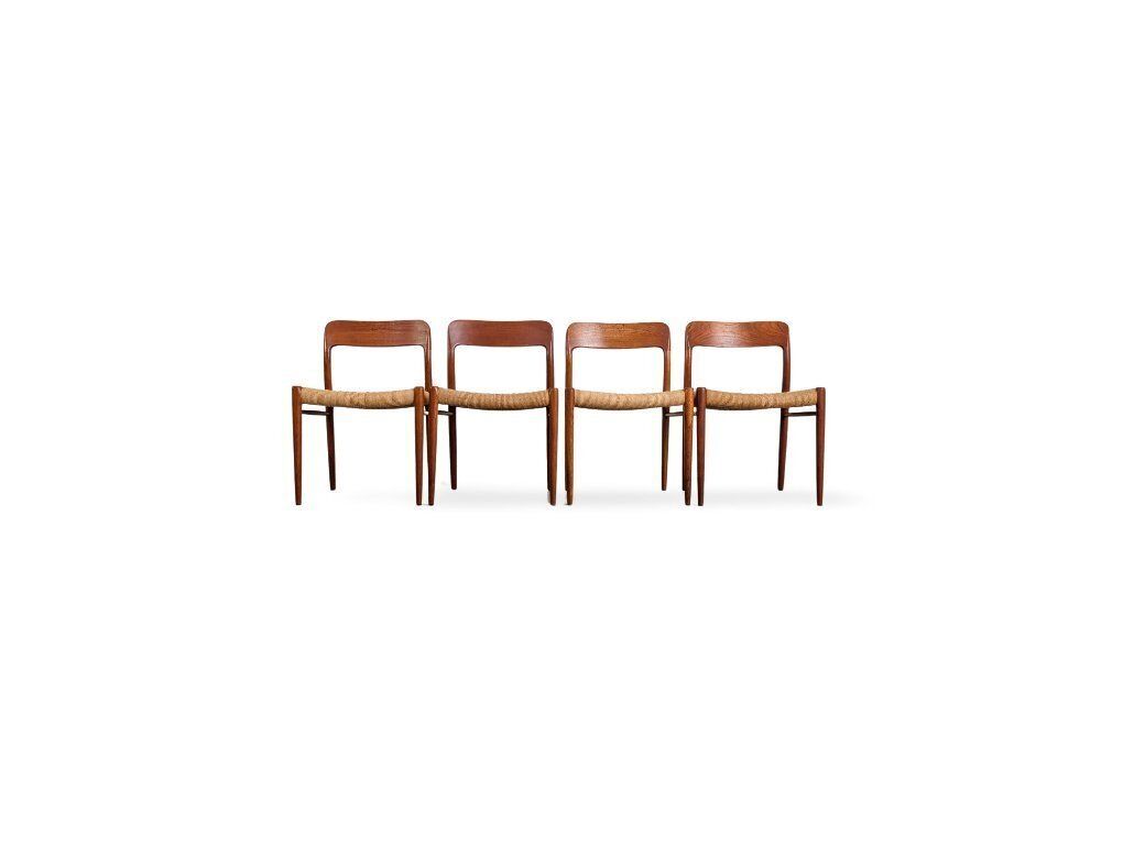 Set Of 4 Chairs Jl Mollers Model 75 Niels Otto Møller Teak Vintage photo furniture