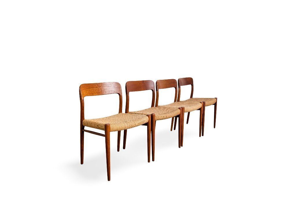 Set Of 4 Chairs Jl Mollers Model 75 Niels Otto Møller Teak Vintage photo Furniture