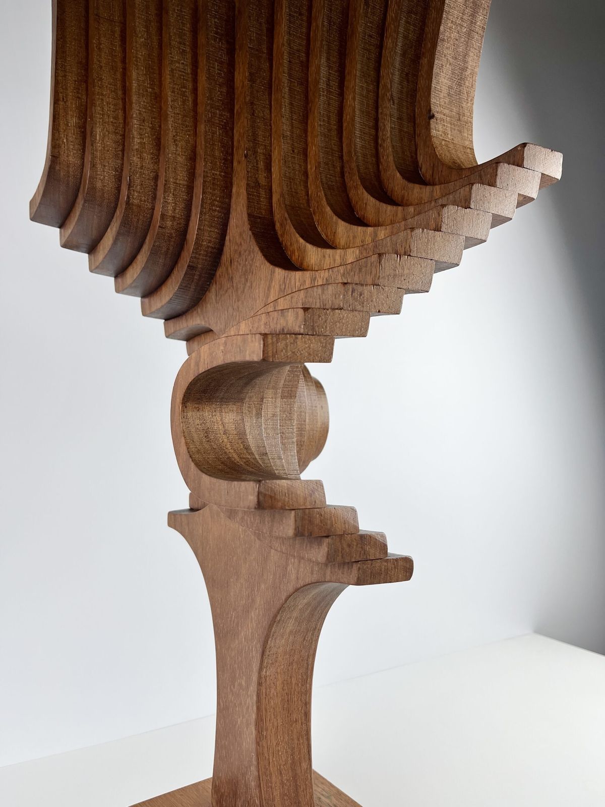 1960.0 Brian Willsher (1930 2010) Large And Exceptional Mahogany Sculpture, Signed & Dated 1981 photo