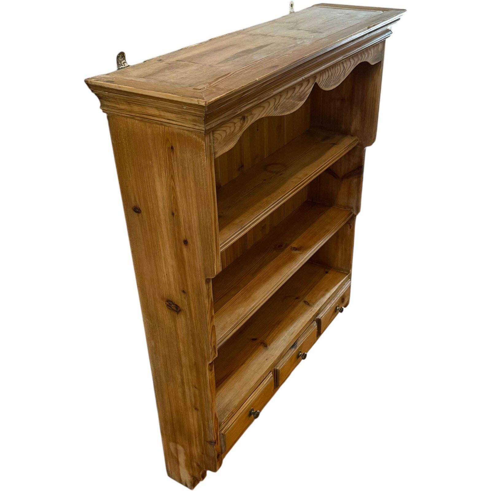 Vintage Pine Wall Shelf Unit With Drawers, Country Cottage Shelves, Farmhouse Kitchen Storage, Rustic Pine Wall Cabinet photo furniture