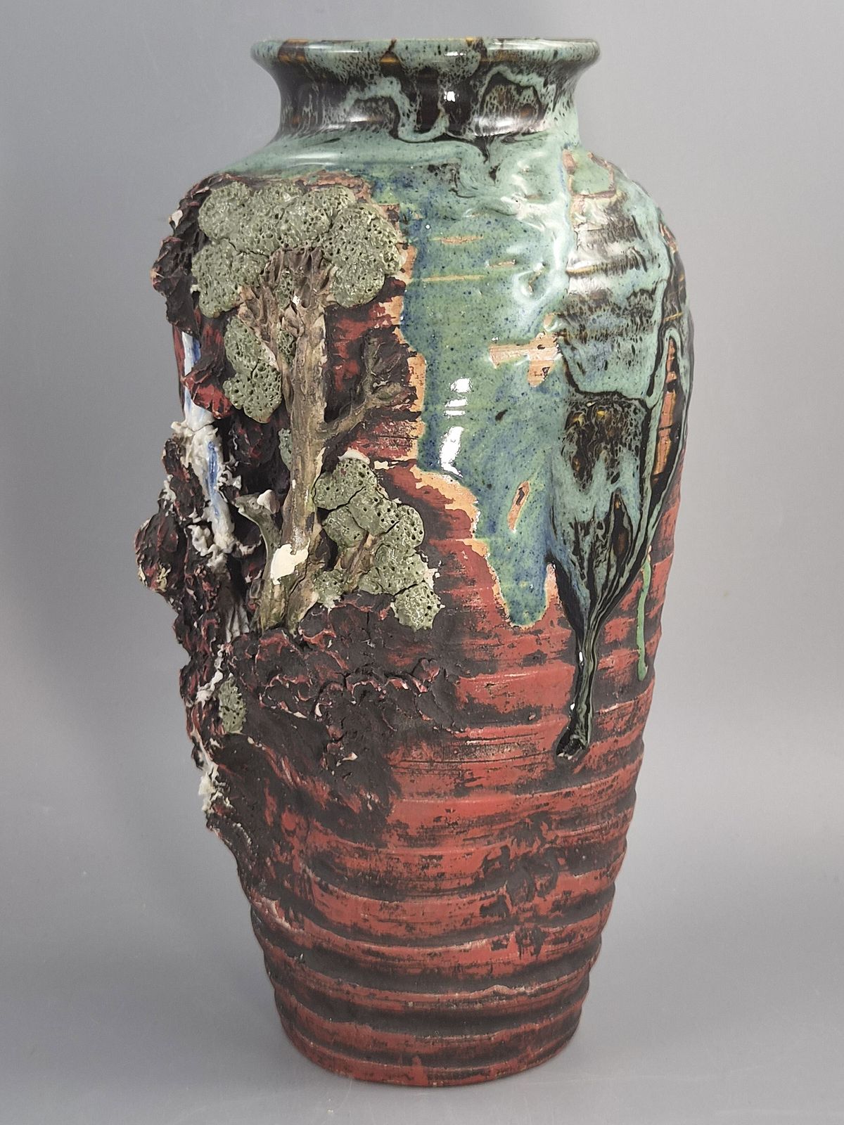 Rare Sumida Gawa Vase: Meiji Taisho Era Japanese Pottery, Signed Hiroshi photo furniture