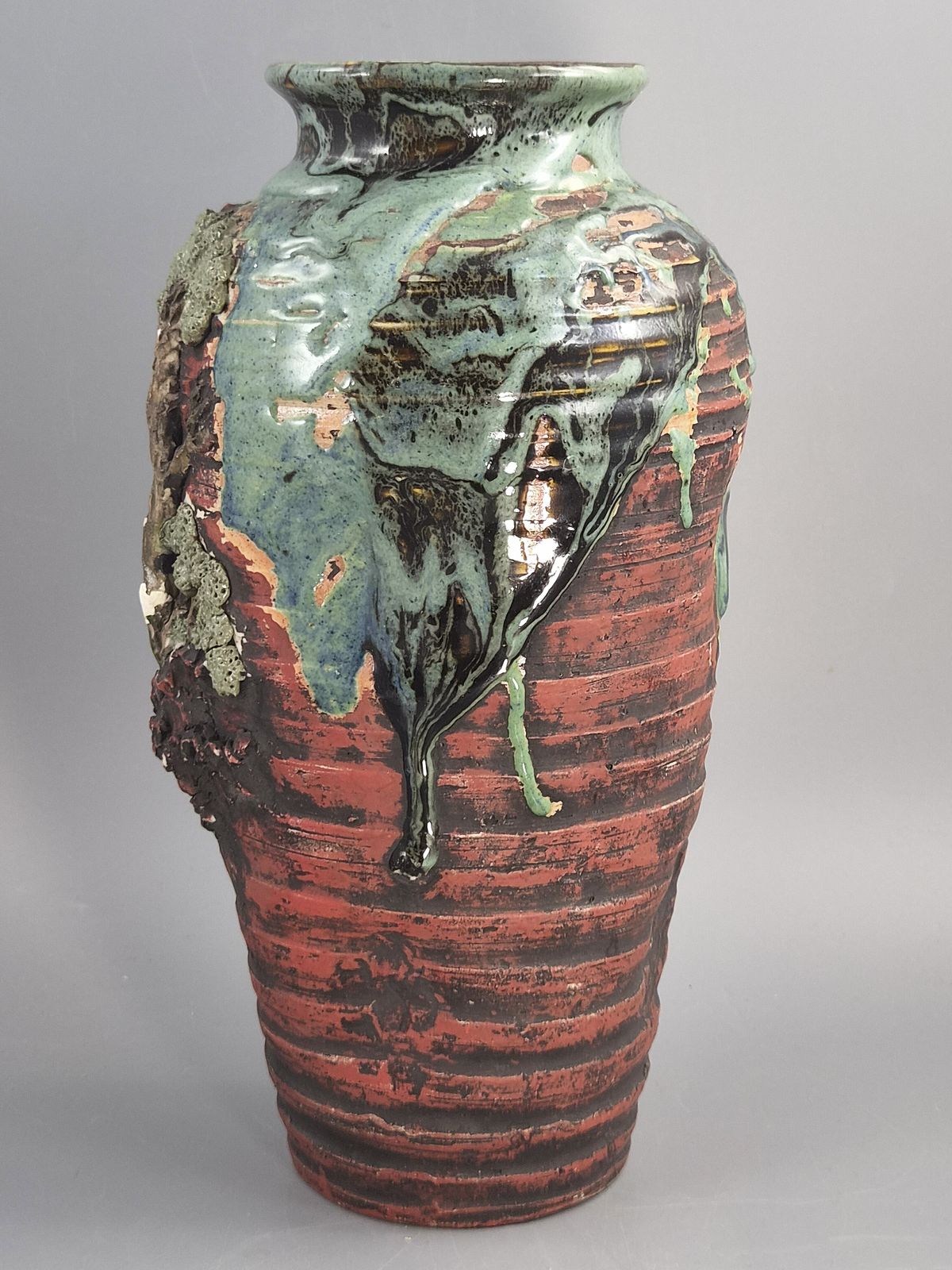Rare Sumida Gawa Vase: Meiji Taisho Era Japanese Pottery, Signed Hiroshi photo for sale