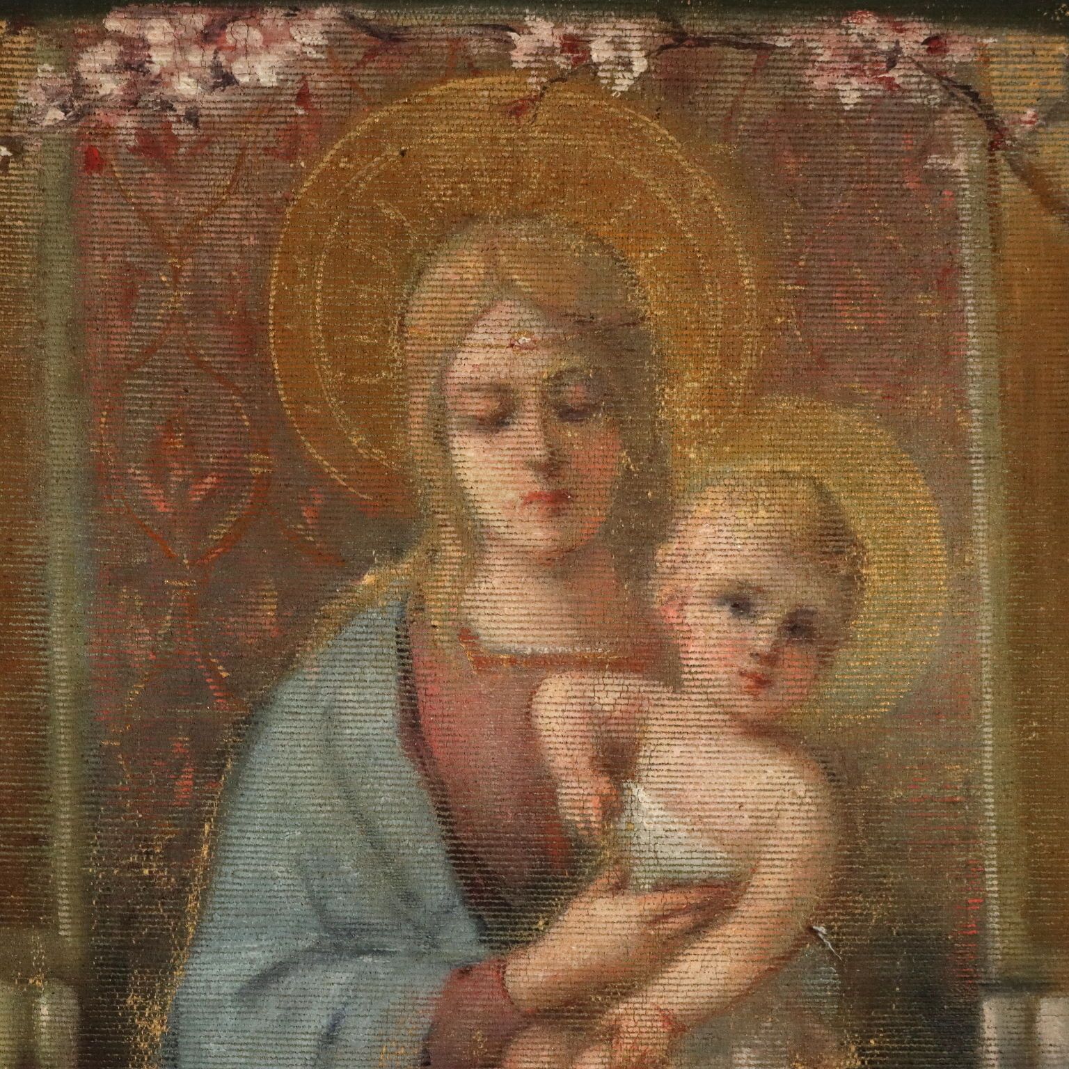 Antiek religieus schilderij op doek, 19e-20e eeuw photo Kunst