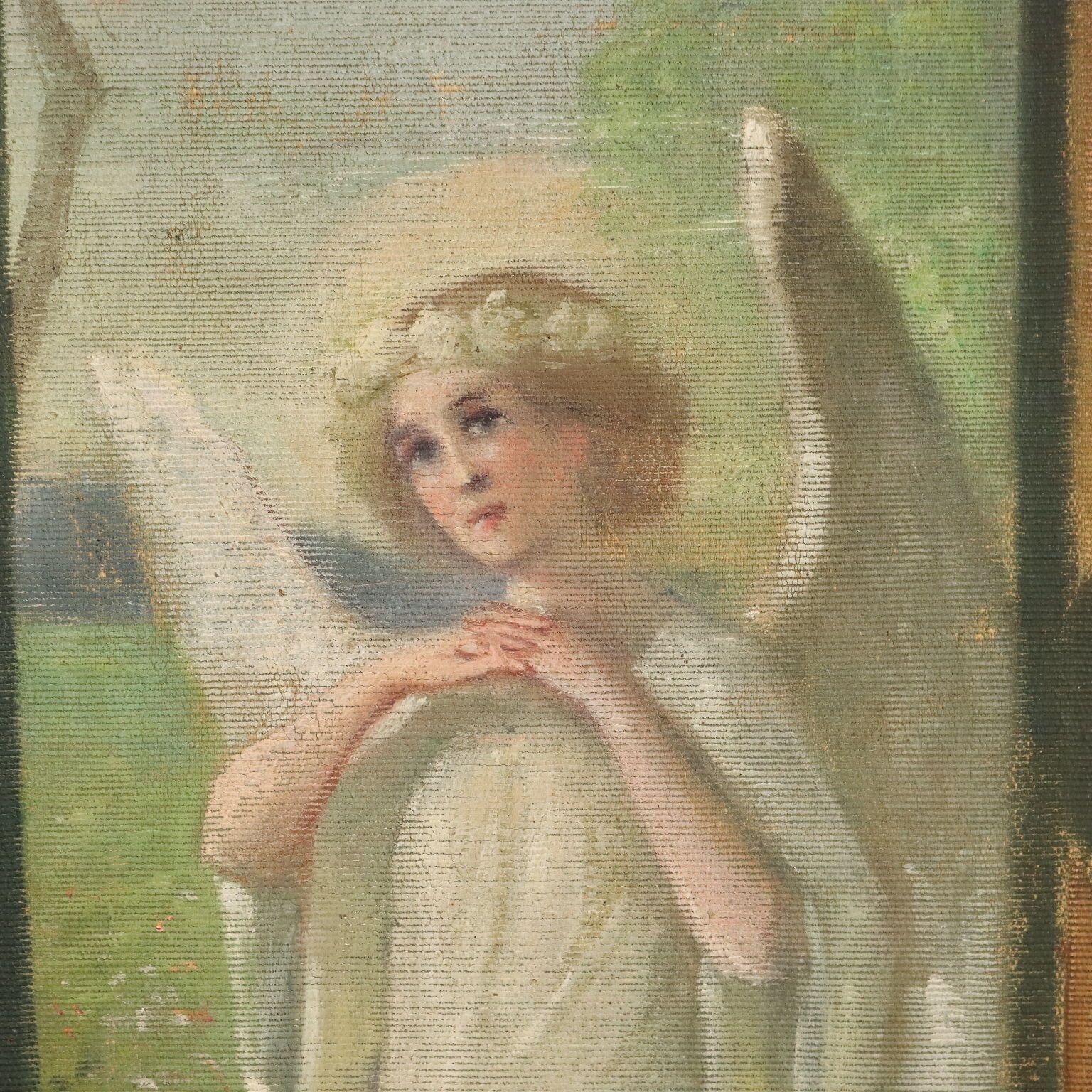 Antiek religieus schilderij op doek, 19e-20e eeuw photo buy
