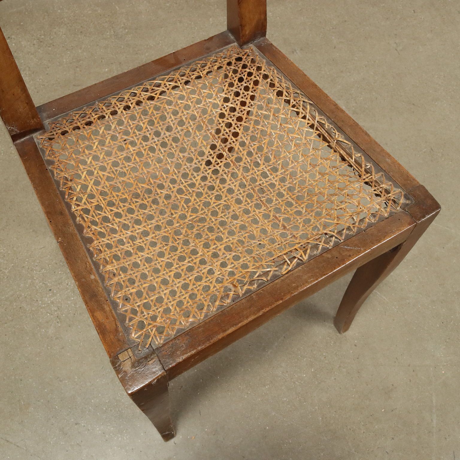 Antieke stoelen Directoire walnoot Weens stro te restaureren '700 photo buy