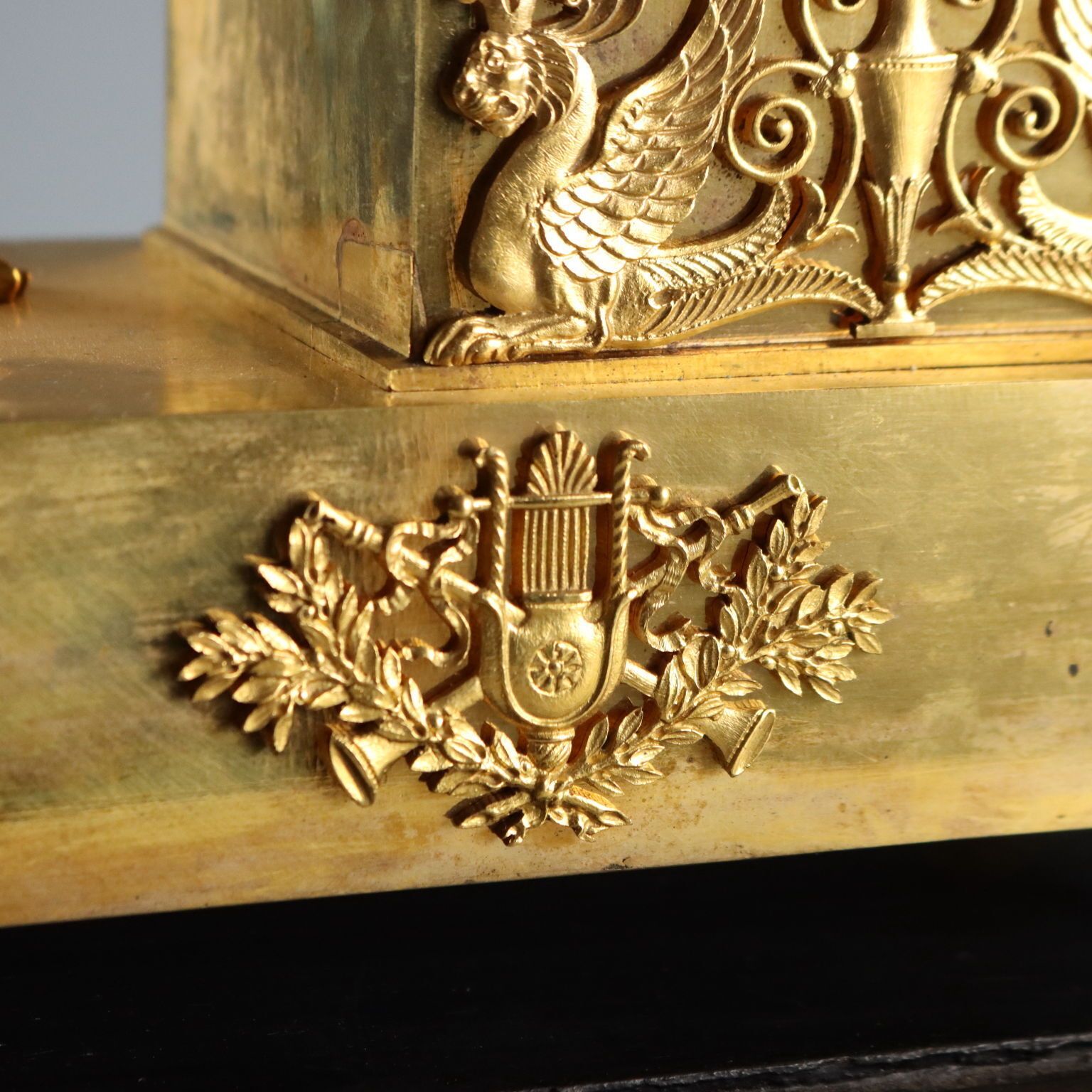 Antieke klok Napoleon III verguld brons 19e eeuw photo vinterior