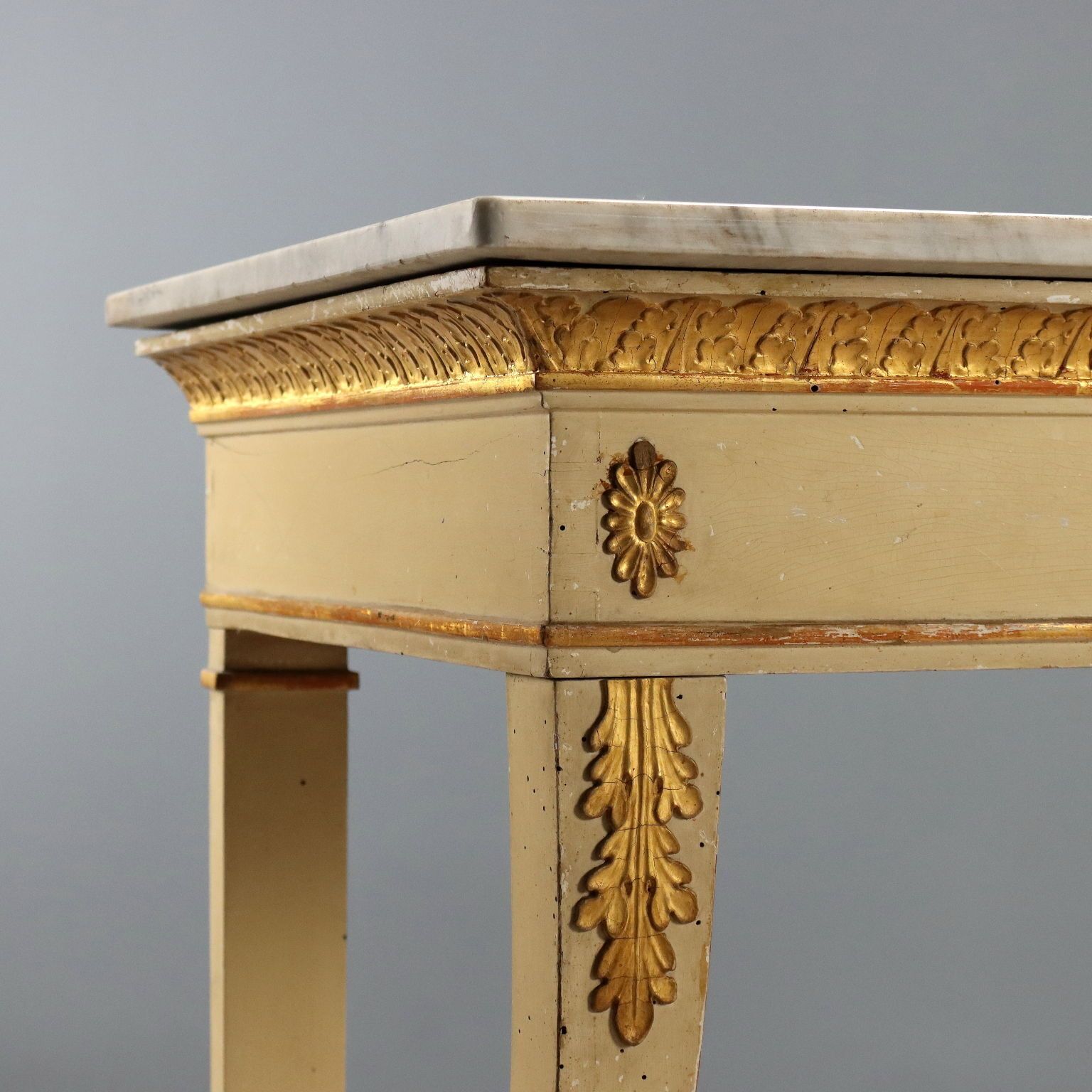 Antieke restauratiestijl console gelakt en verguld walnoot 19e eeuw photo 1490.0