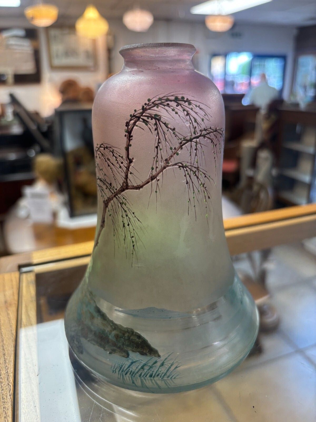 Early 20th Century Daum Nancy Painted Glass Vessel. photo furniture