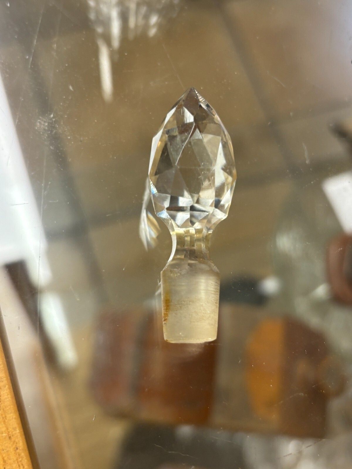 Antique Sterling Silver & Cut Glass Perfume Bottle With Stopper. photo vinterior