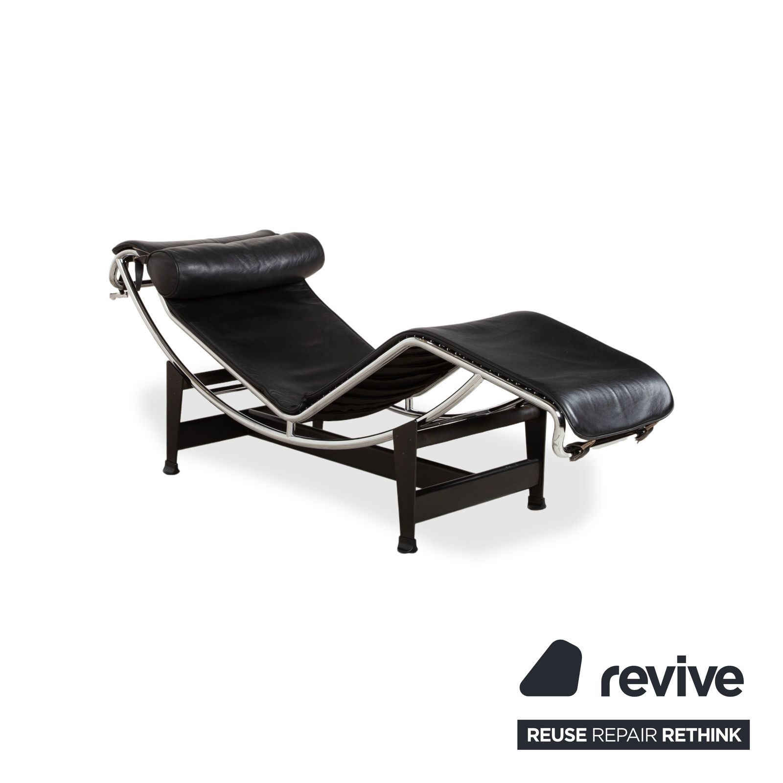 Méridienne Cassina Le Corbusier LC 4 en cuir noir, Bauhaus, fonction manuelle photo 4359.0
