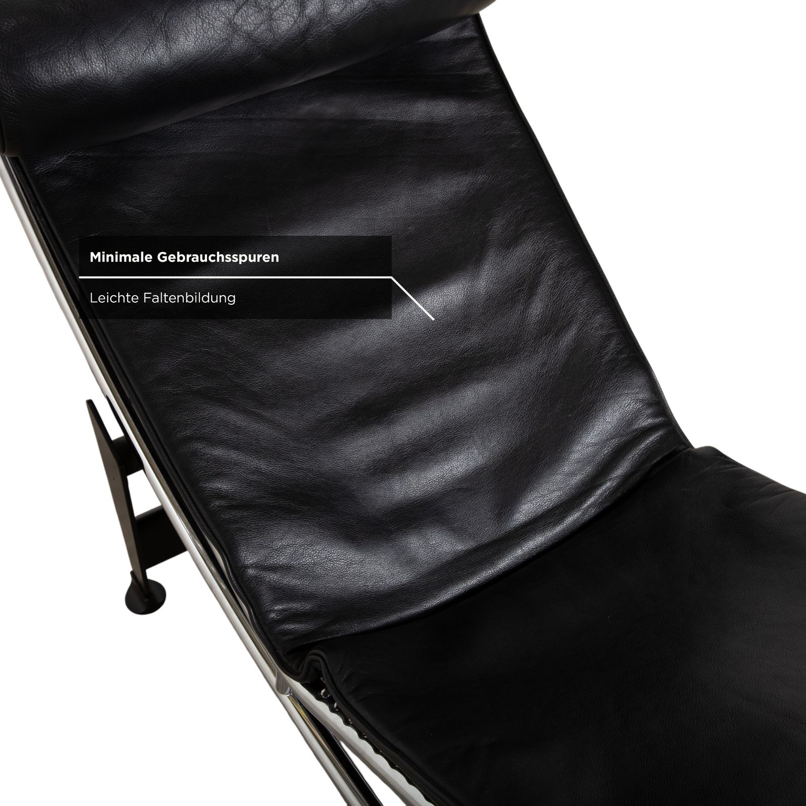 photo furniture Méridienne Cassina Le Corbusier LC 4 en cuir noir, Bauhaus, fonction manuelle