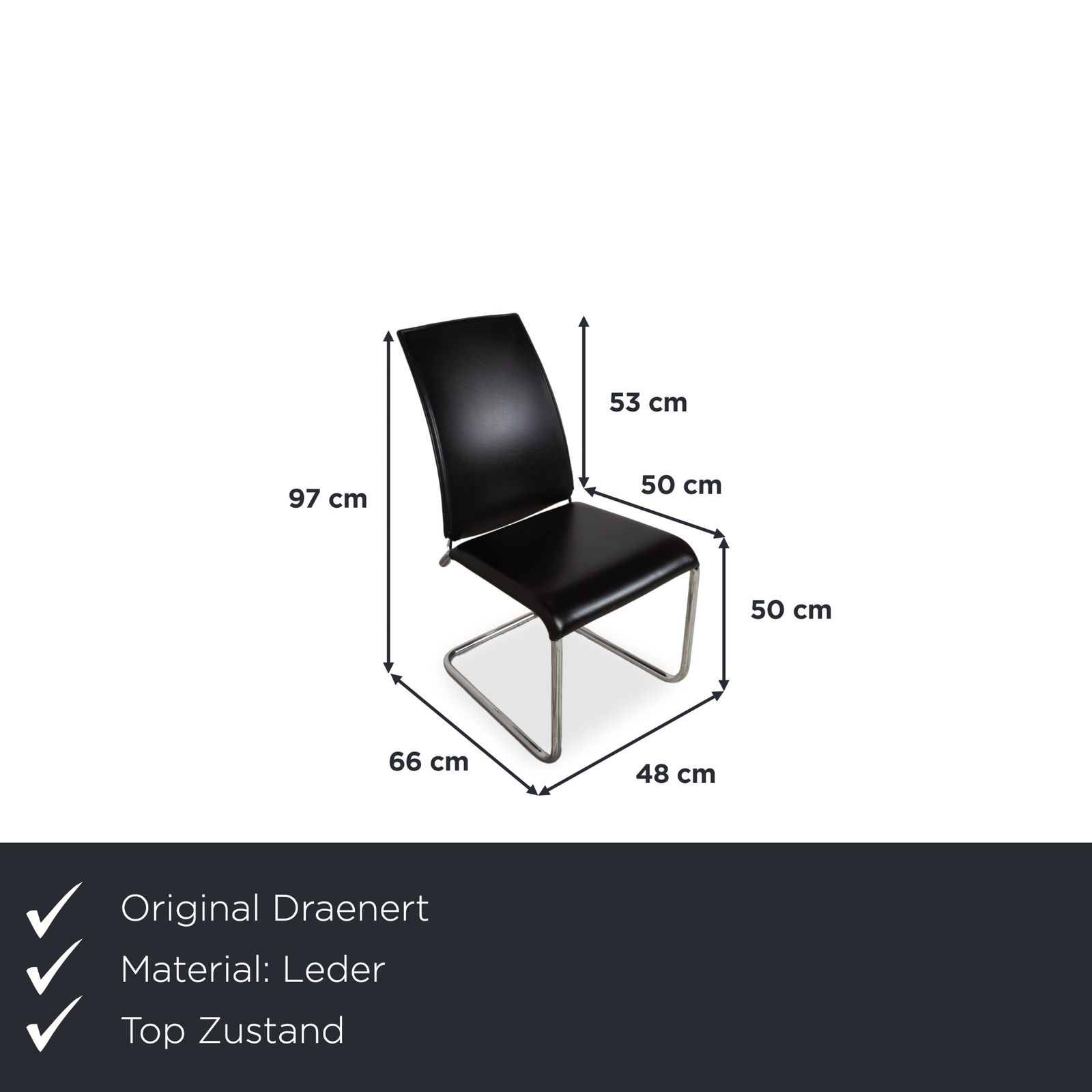 Lot de 6 chaises en cuir Draenert, noires photo furniture