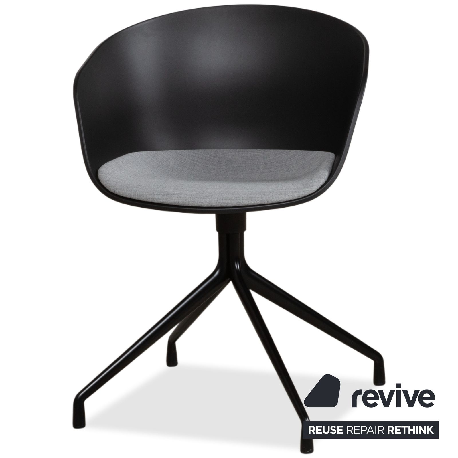 Lot de 4 chaises Hay AAC20 en plastique, grises et noires, fonction manuelle photo 1340.0