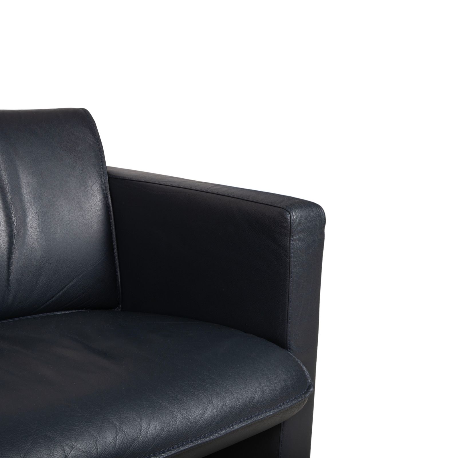 Leolux leren driezitsbank – donkerblauw photo for sale