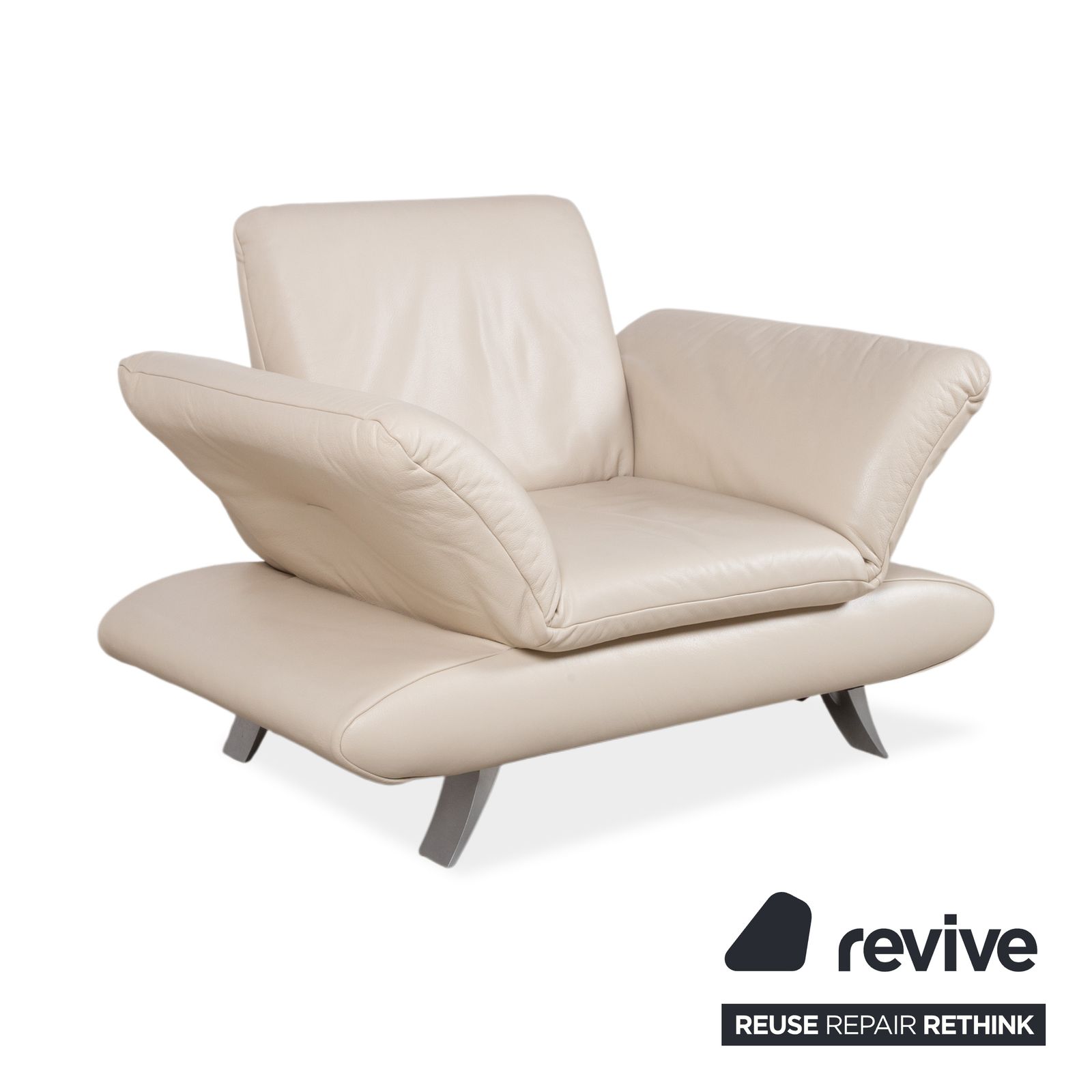 Koinor Rossini Leren Fauteuil Crème Handmatige Functie photo Meubels