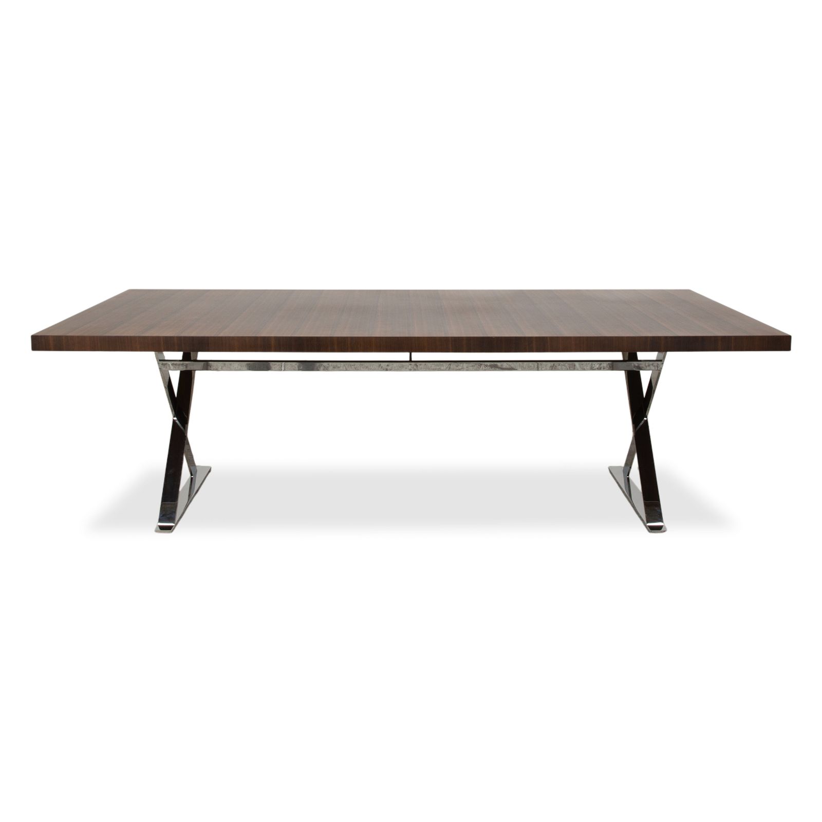 Mobilier Table à manger Maxalto Max en bois, brun et chrome, 240 x 110 cm photo