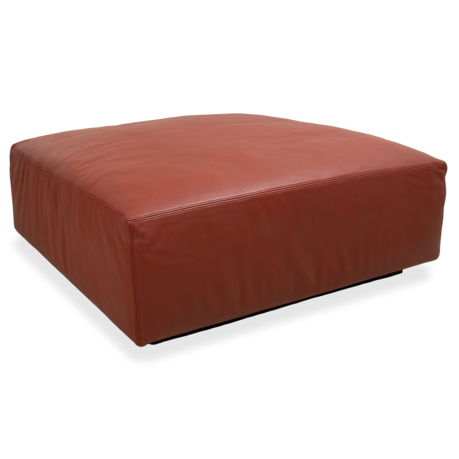 Pouf Walter Knoll Living Landscape 755 en cuir, rouge terracotta
