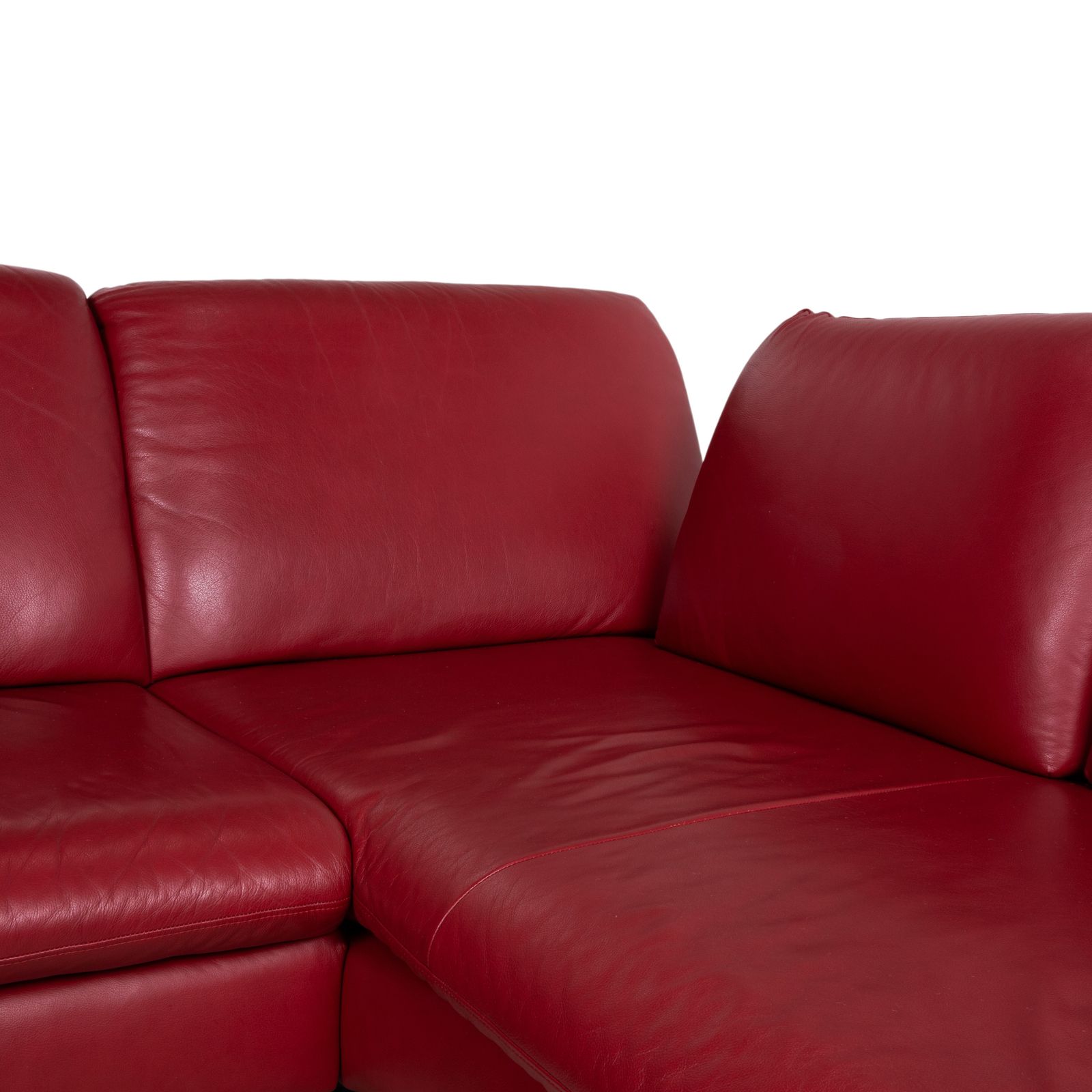 photo for sale Willi Schillig Loop Leather Corner Sofa Red Manual Function