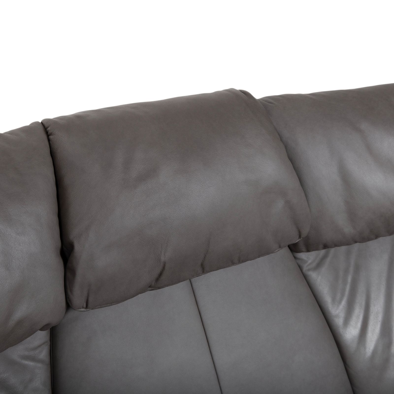Furniture Himolla Trapez Leather Three Seater Grey Anthracite Manual Function Sofa photo