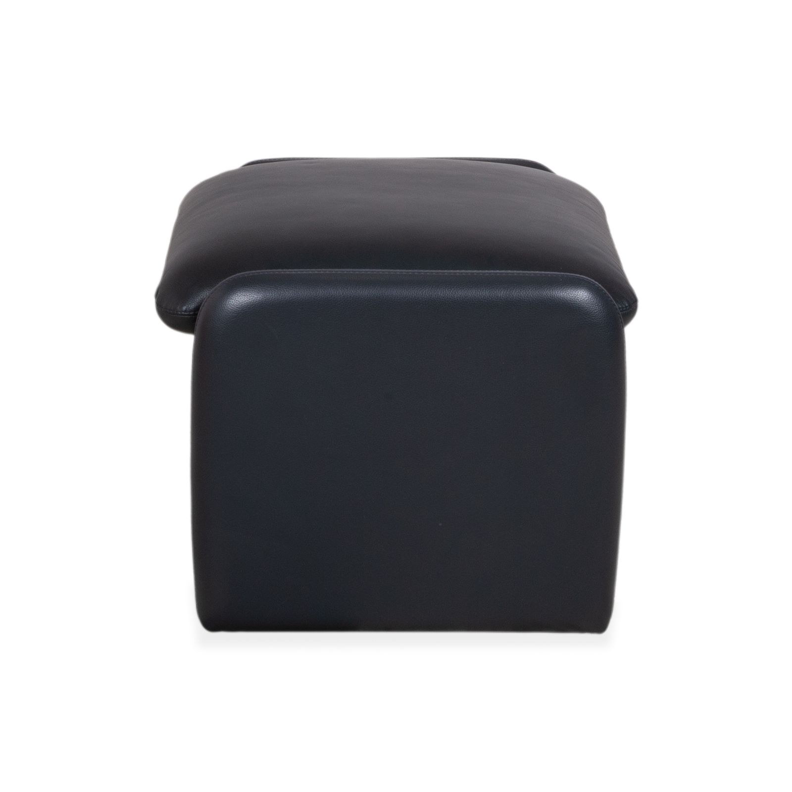 Tabouret Leolux en cuir bleu foncé photo vintage