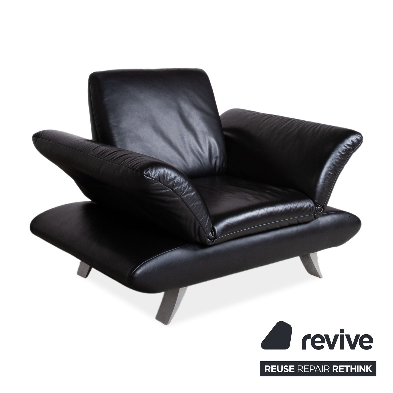 Fauteuil Koinor Rossini en cuir noir, fonction manuelle photo 1117.0