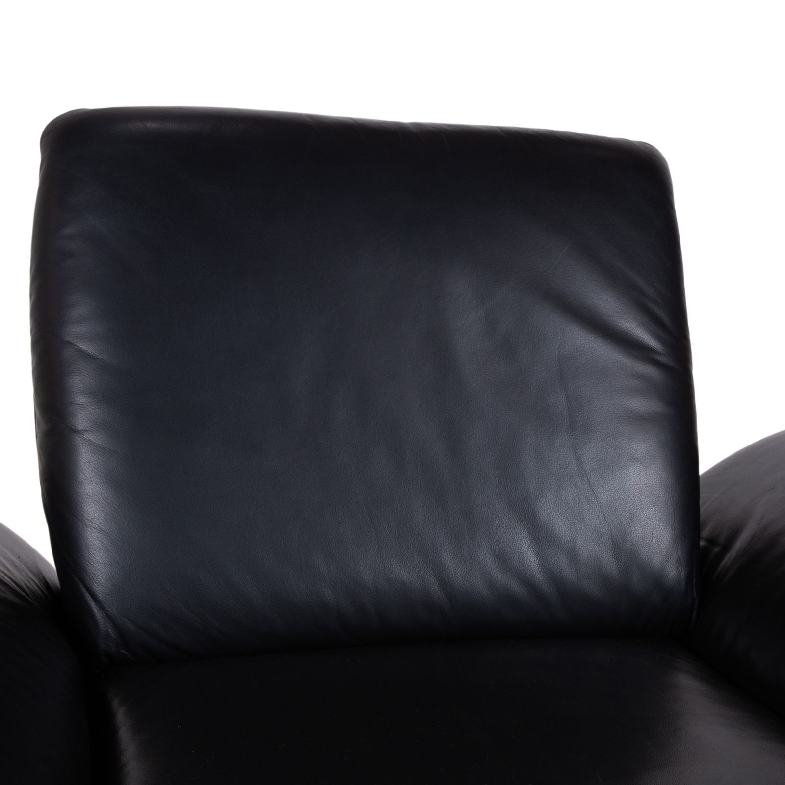 Fauteuil Koinor Rossini en cuir noir, fonction manuelle photo vintage