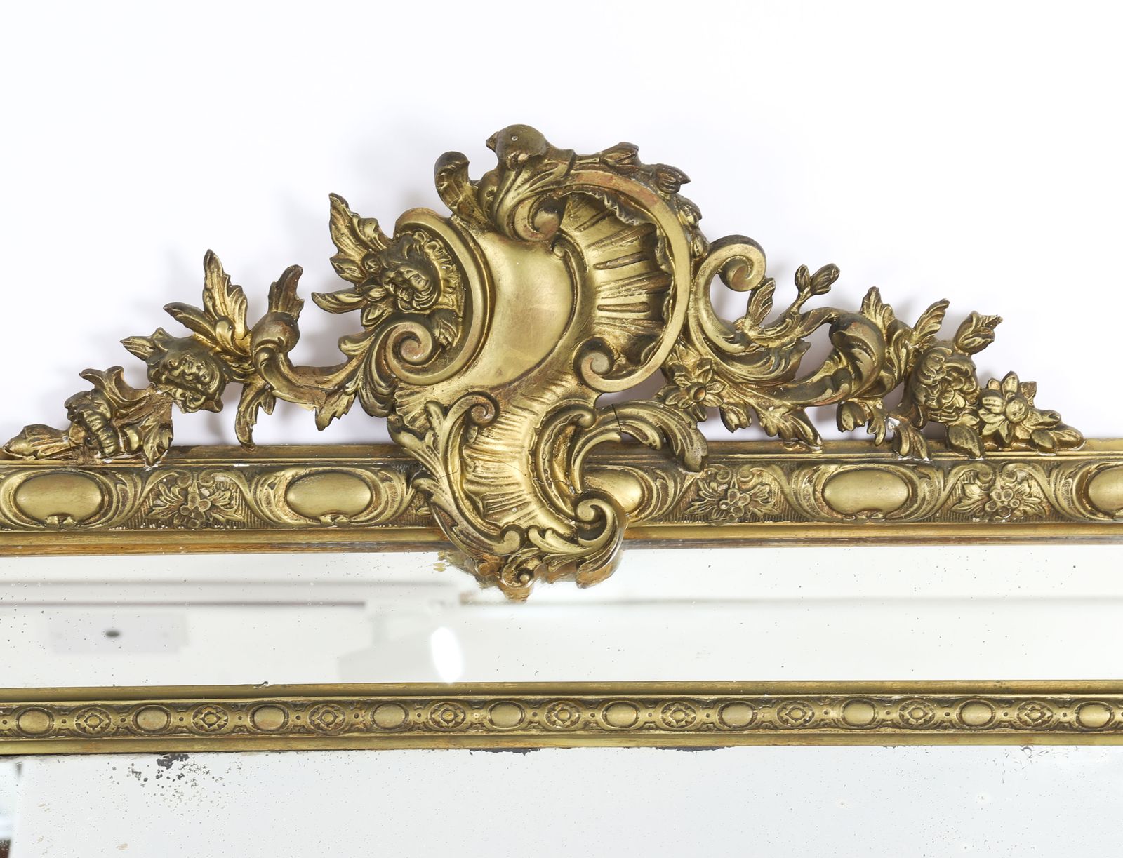 Antique Giltwood Louis Revival Overmantel Mirror C1860 169 X 105cm photo for sale