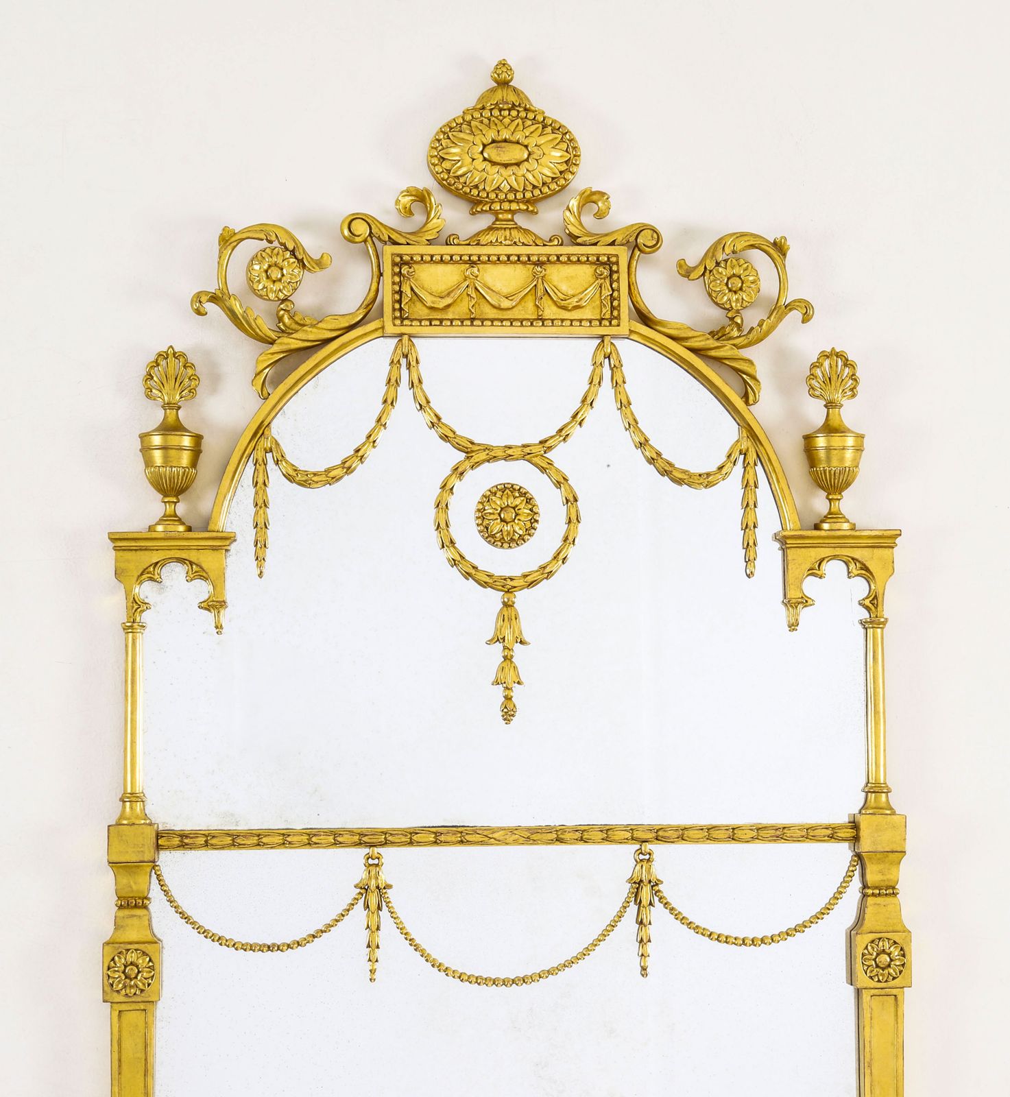 photo for sale Pair 6ft George III Adam Revival Giltwood Mirrors 19th C 190 X 76cm