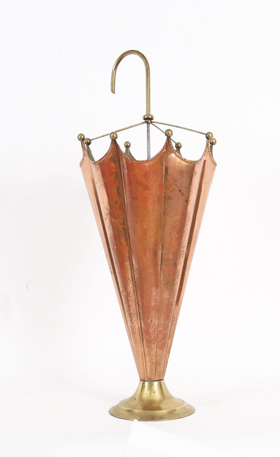 Antique Brass & Copper Umbrella Stand C.1920
