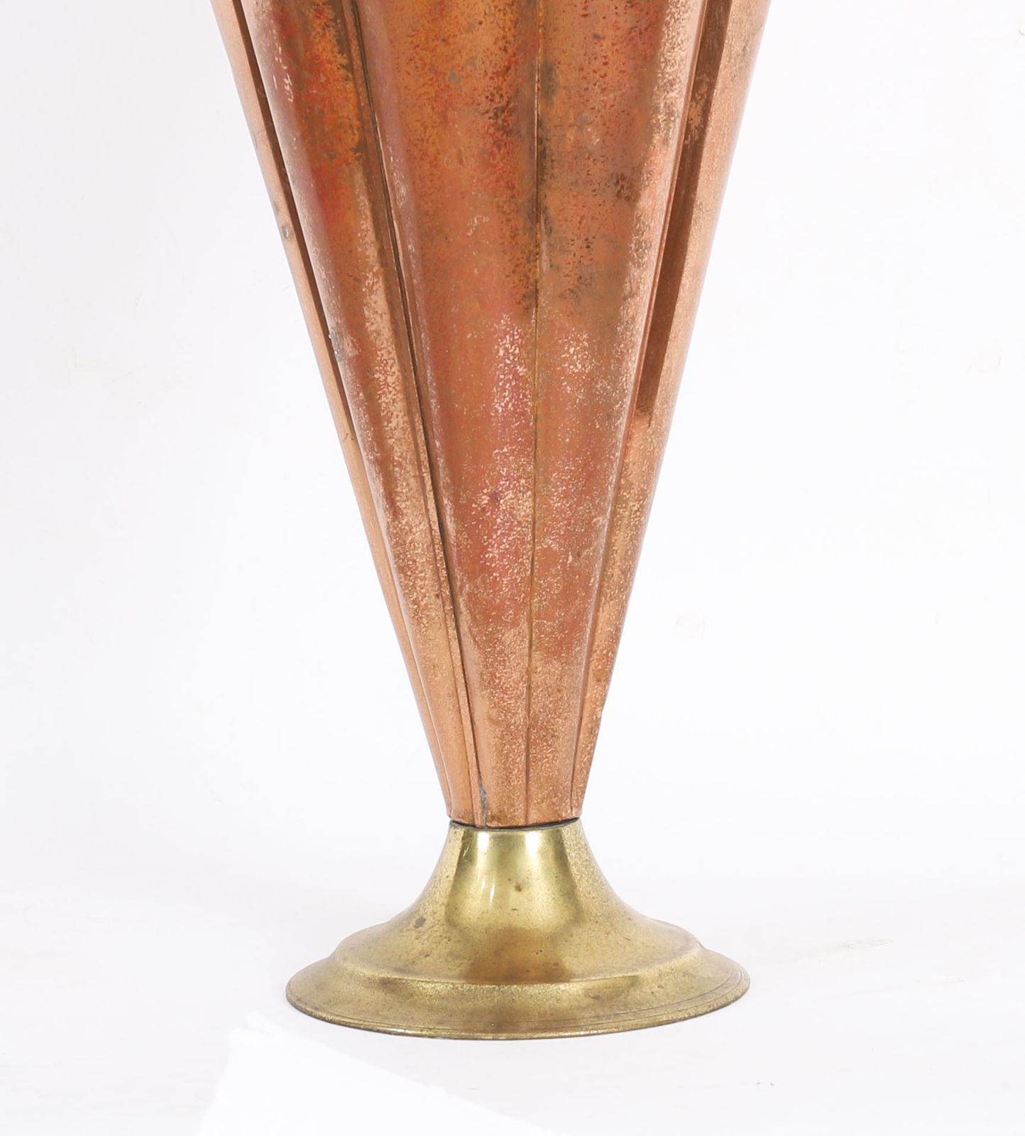 Antique Brass & Copper Umbrella Stand C.1920 photo for sale