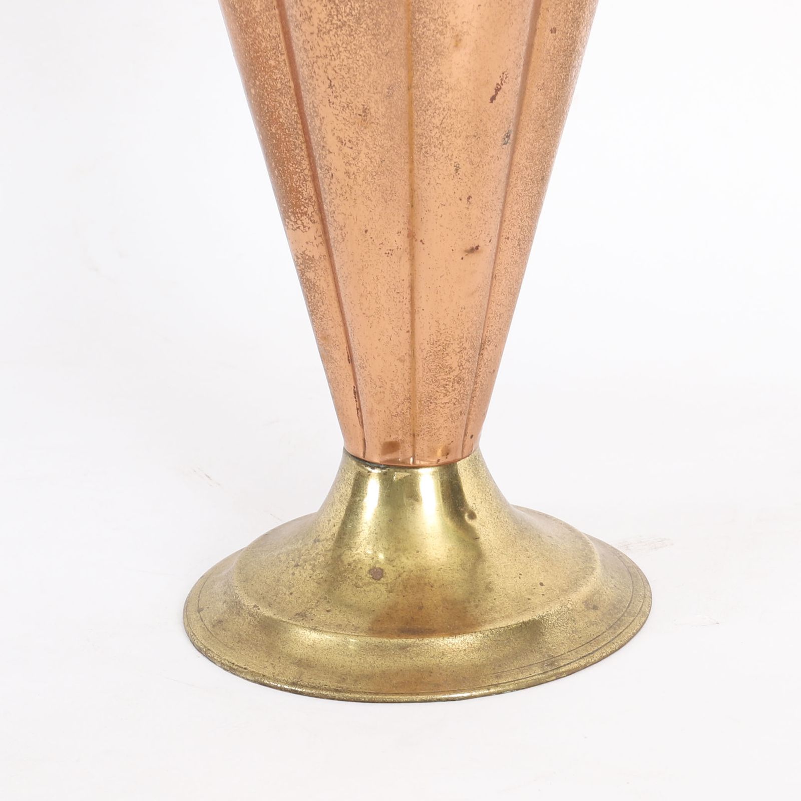 Antique Brass & Copper Umbrella Stand C.1920 photo vintage