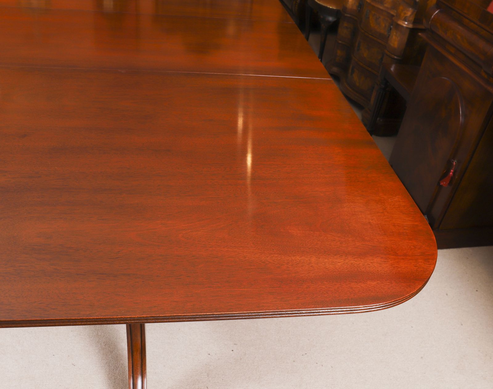 Furniture 13ft Regency Triple Pillar Dining Table Circa 1900 &14  Swag Backchairs photo
