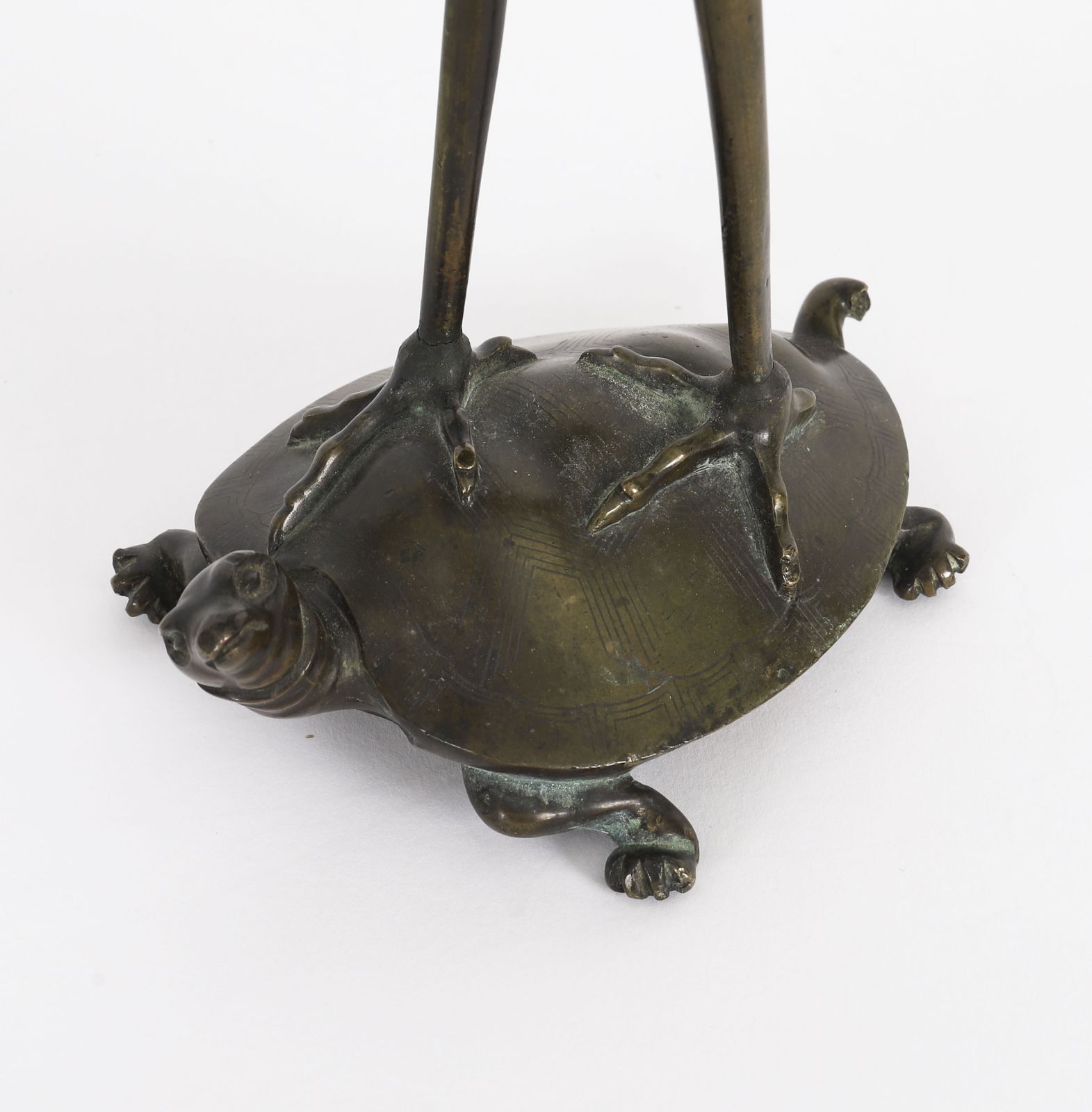 photo for sale Antique Pair Japanese Bronze Pricket Candlesticks 19th C