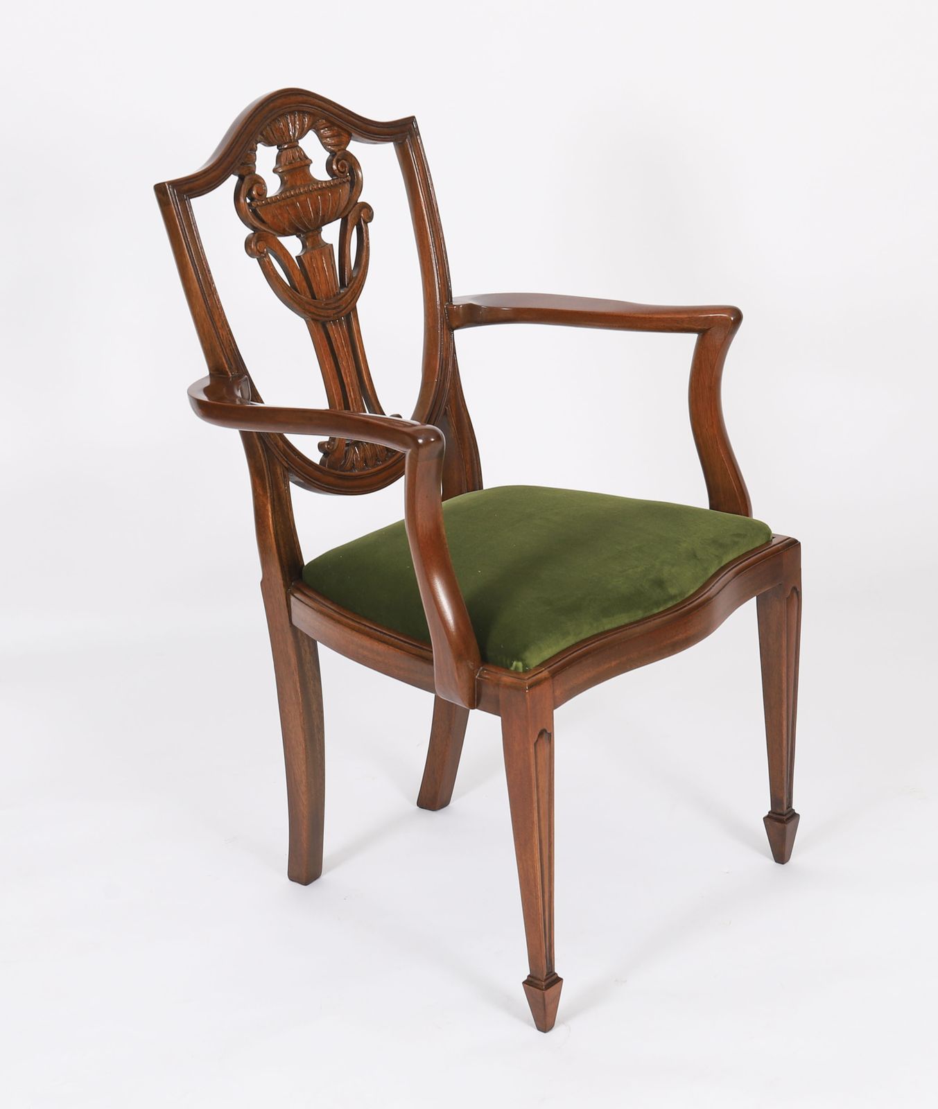 Set 8 Edwardian Shield Back Dining Chairs  Circa 1910  20th C photo Furniture