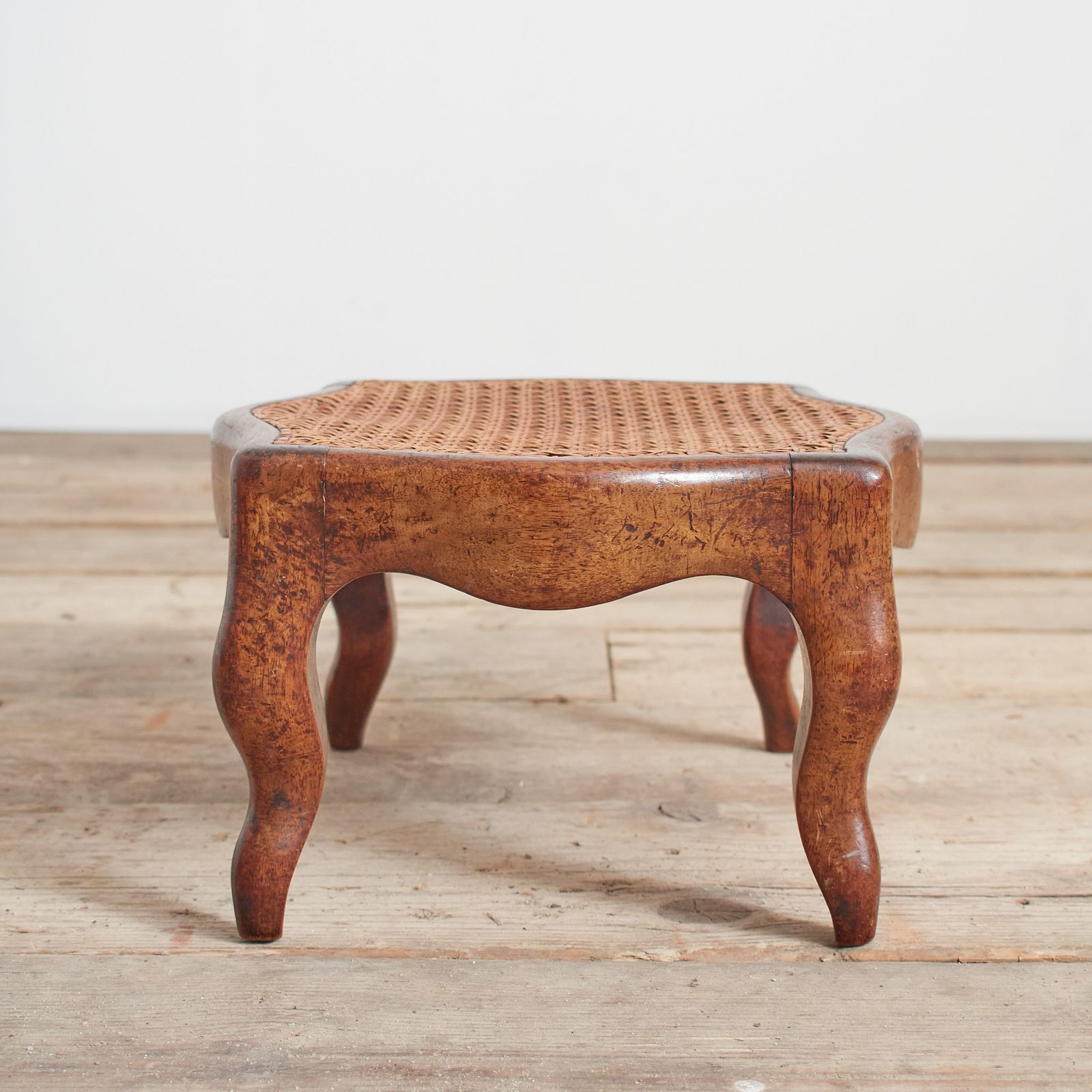 Small Antique French Cane Foot Stool. photo 98.0