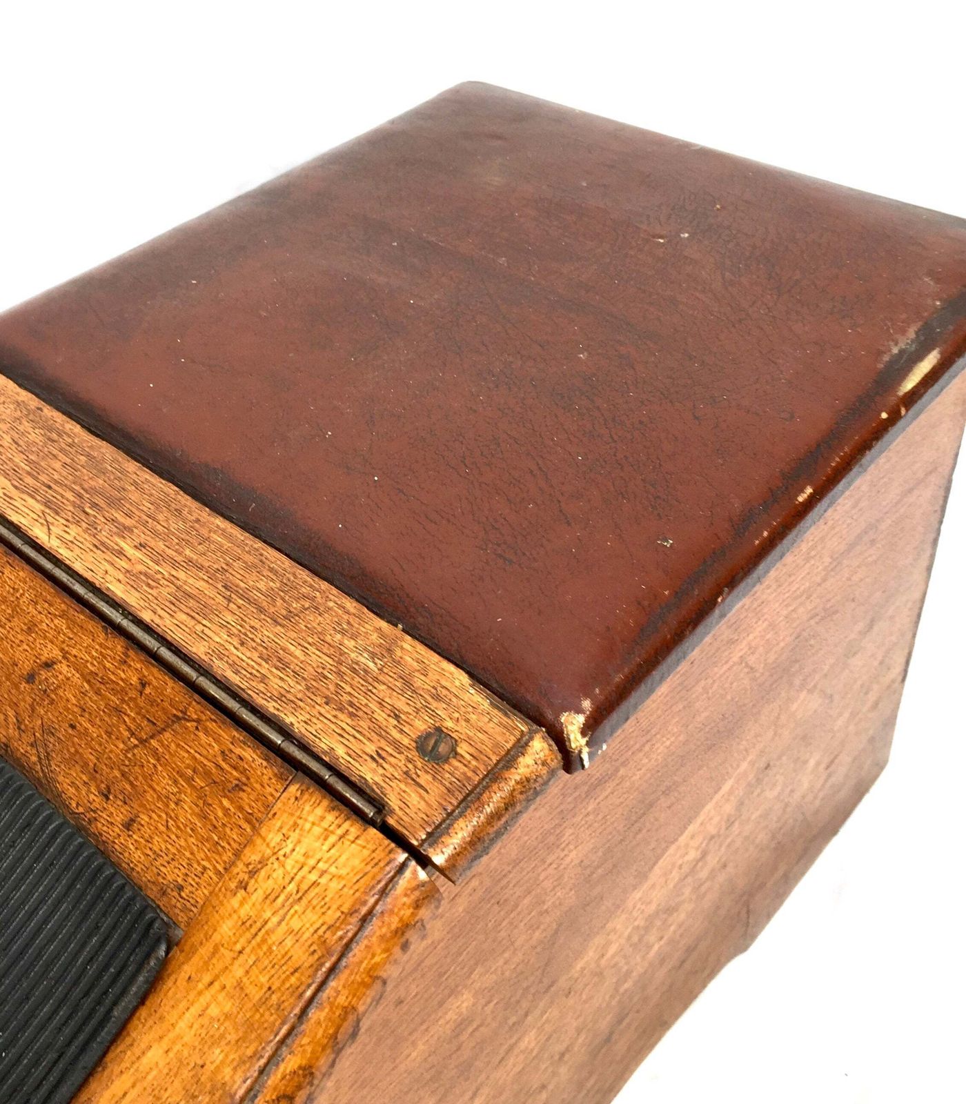 Antique Wooden Oak 1930s Shoe Shine / Shop Used Try On Seat / Box With Mirror. photo Home Decor