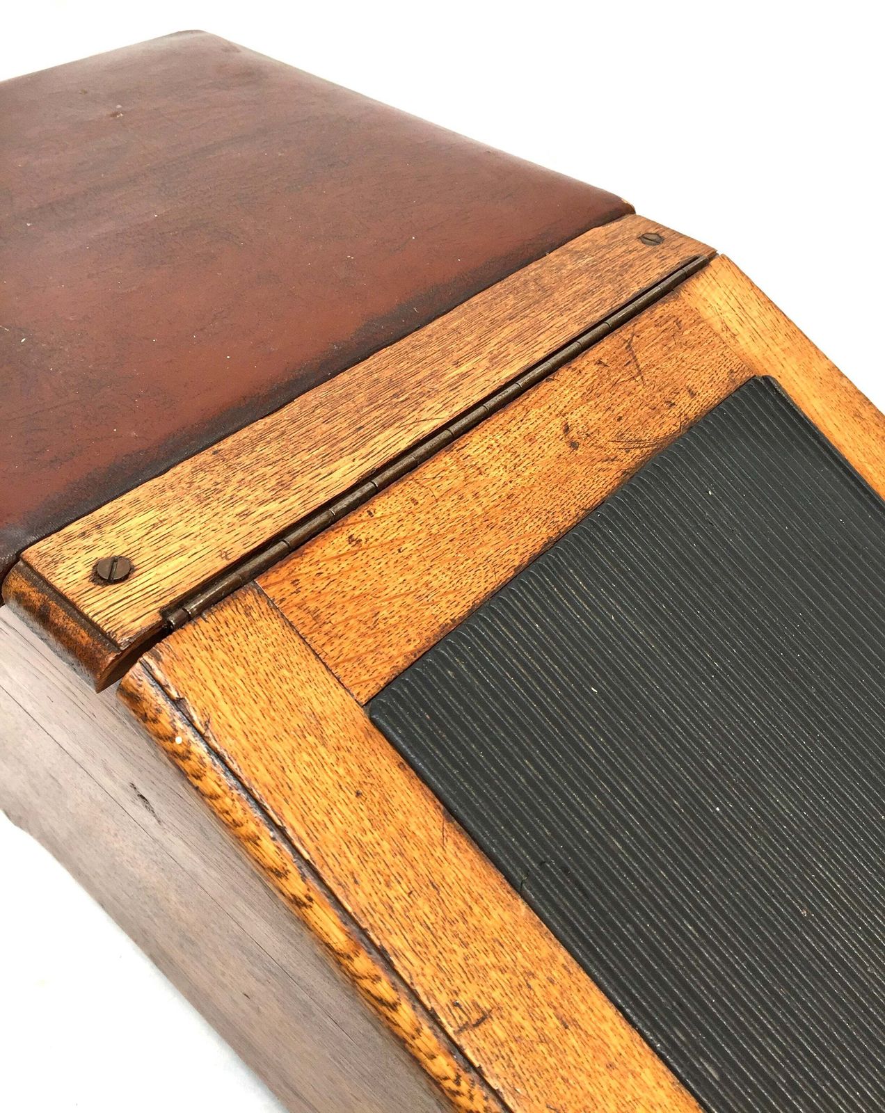 Antique Wooden Oak 1930s Shoe Shine / Shop Used Try On Seat / Box With Mirror. photo vinterior