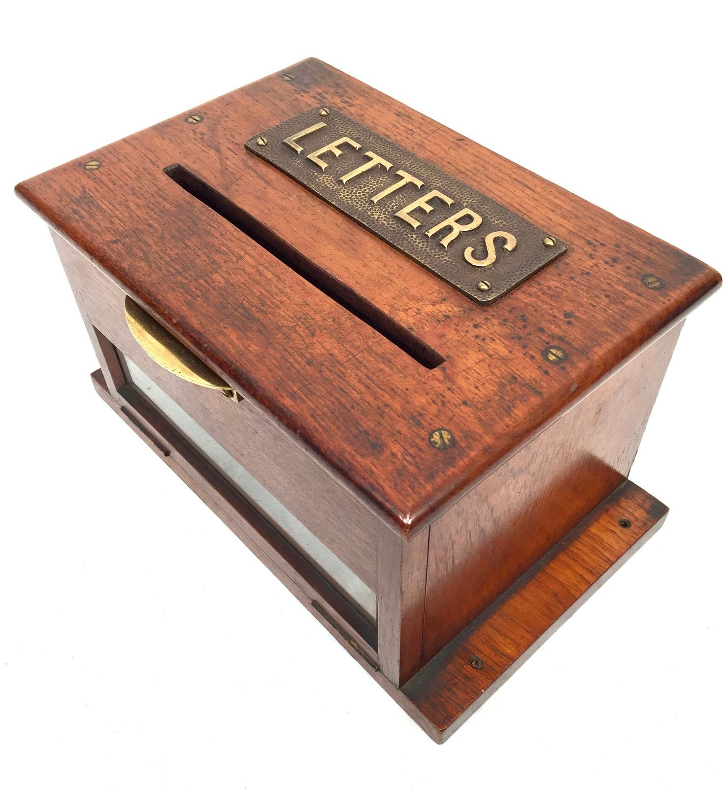 photo furniture Antique Victorian Oak Country House Wooden Letter / Post Box / Stationery C.1900.