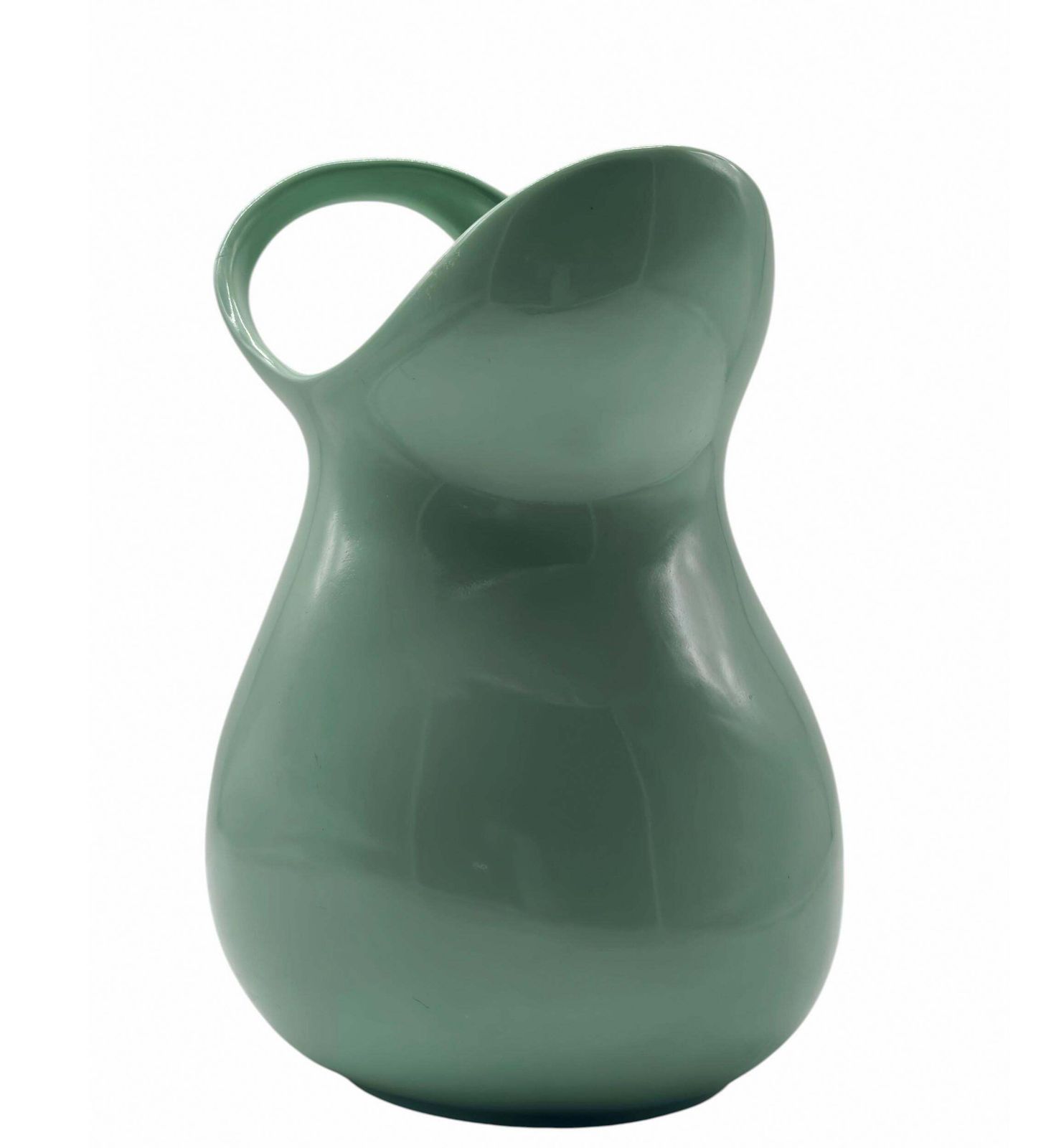 Antonia Campi For Sci Laveno Green Earthenware Vase Italy 1950s photo for sale