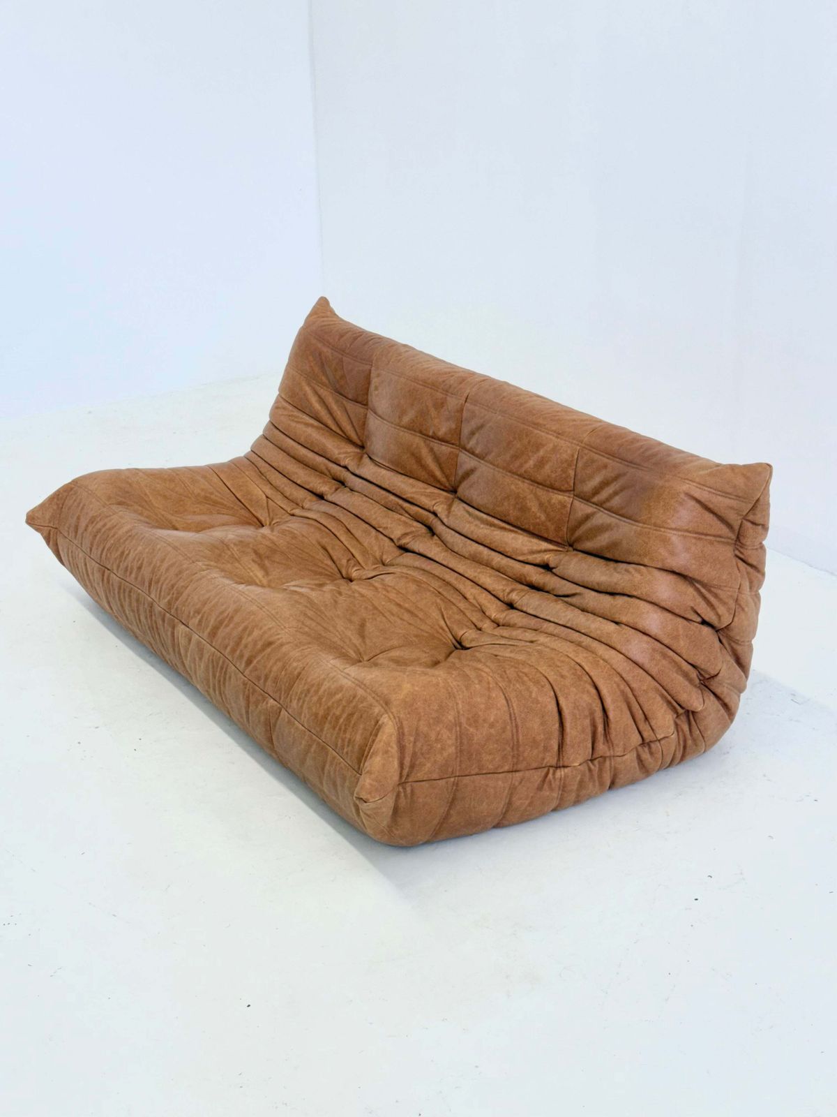 Ligne Roset Togo 3 Seater In Cognac Leather photo for sale