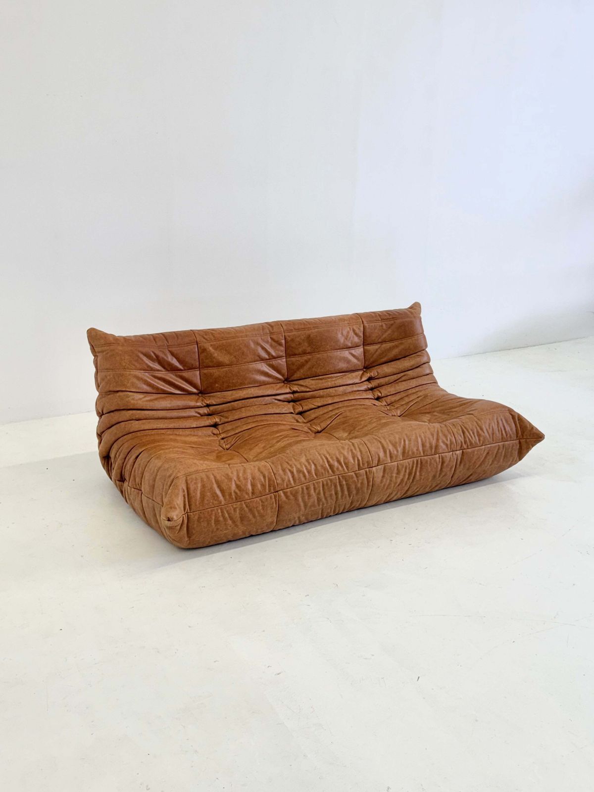 Ligne Roset Togo 3 Seater In Cognac Leather photo vinterior