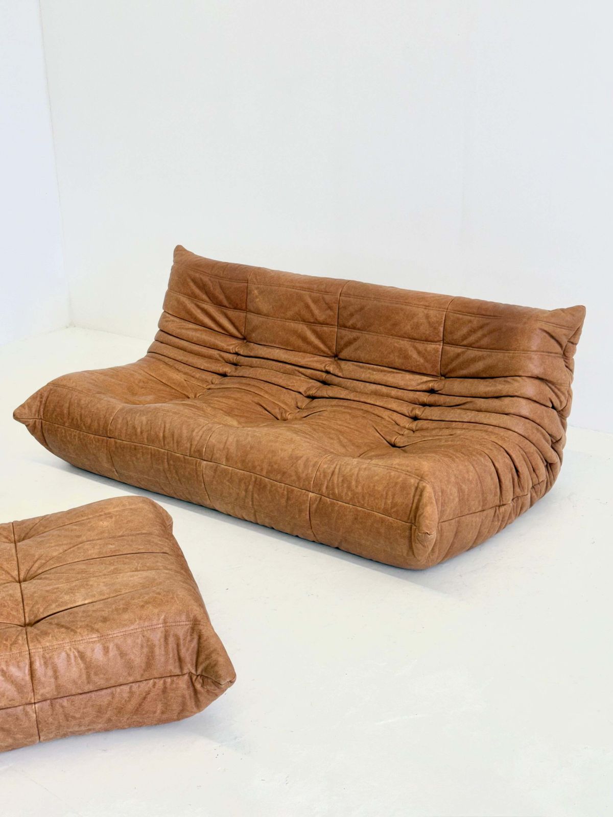 photo for sale Ligne Roset Togo 3 Seater In Cognac Leather
