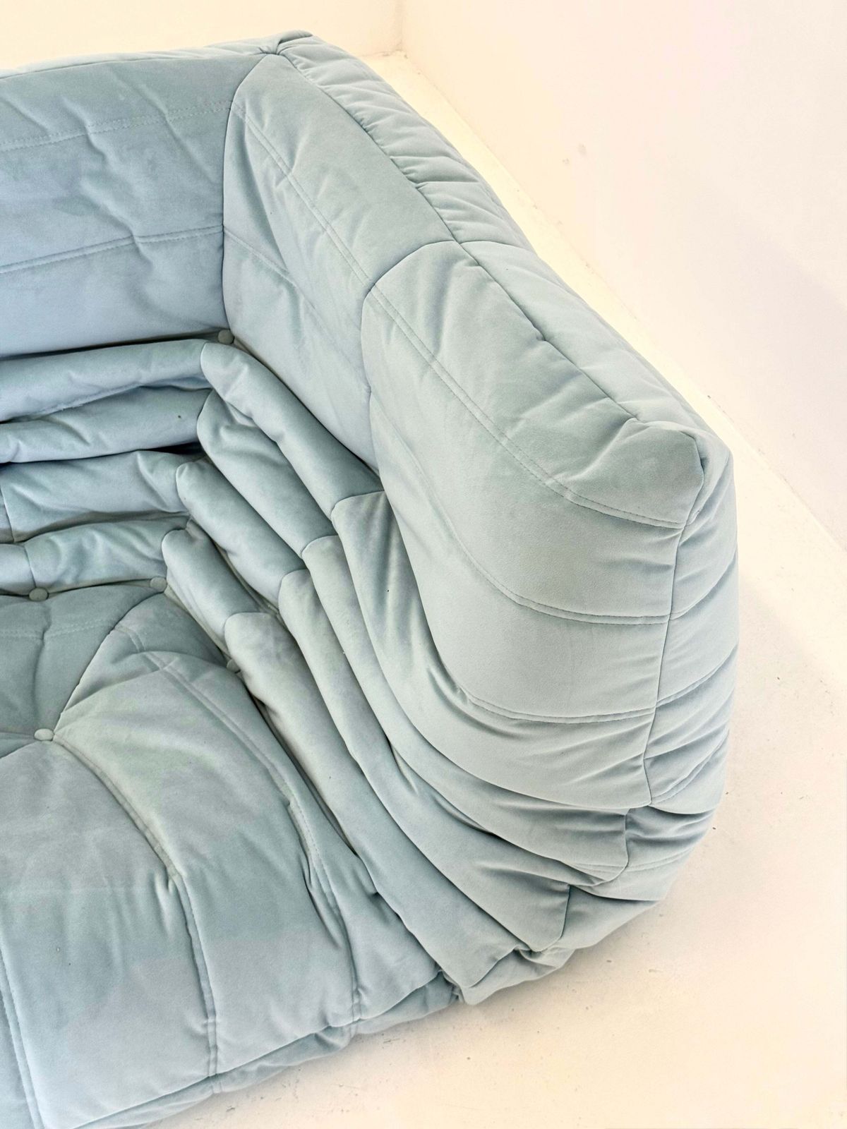 Ligne Roset Togo Corner Element 1 Seater In Light Blue photo vintage