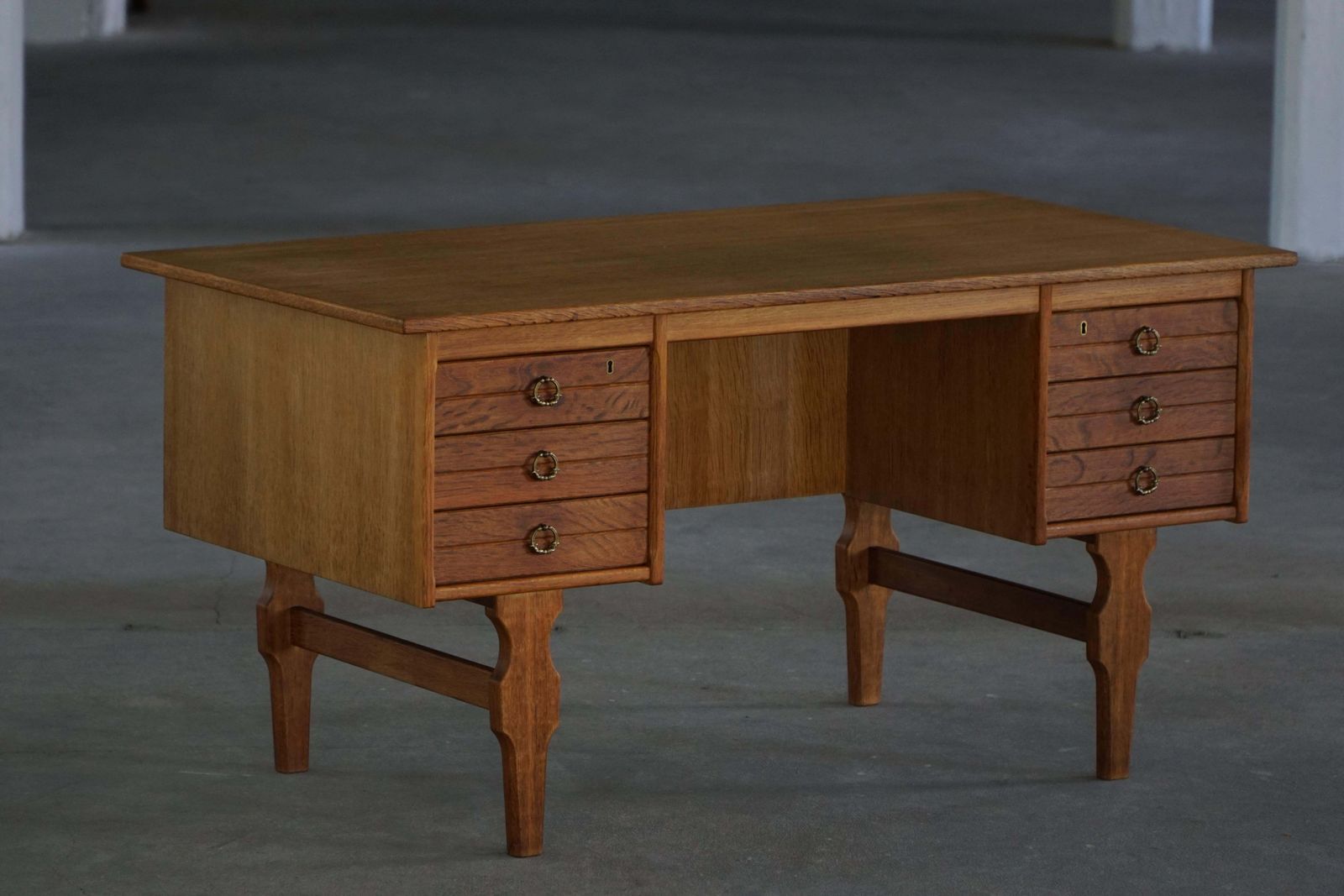 Freestanding Desk In Oak By Henning Kjærnulf, Danish Mid Century Modern, 1950s photo 2131.0